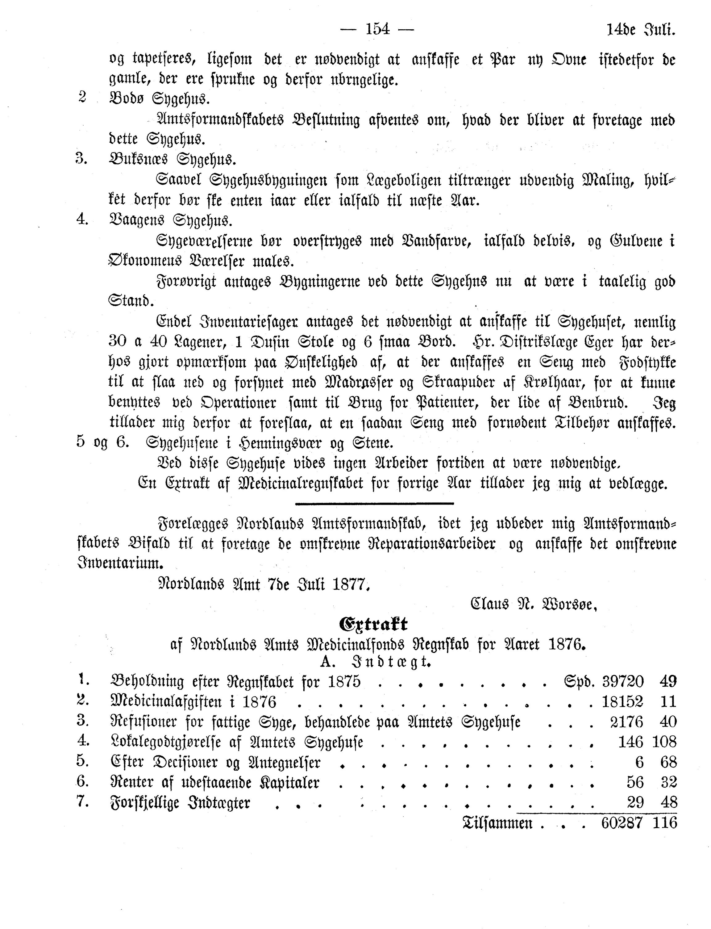 Nordland Fylkeskommune. Fylkestinget, AIN/NFK-17/176/A/Ac/L0011: Fylkestingsforhandlinger 1877, 1877