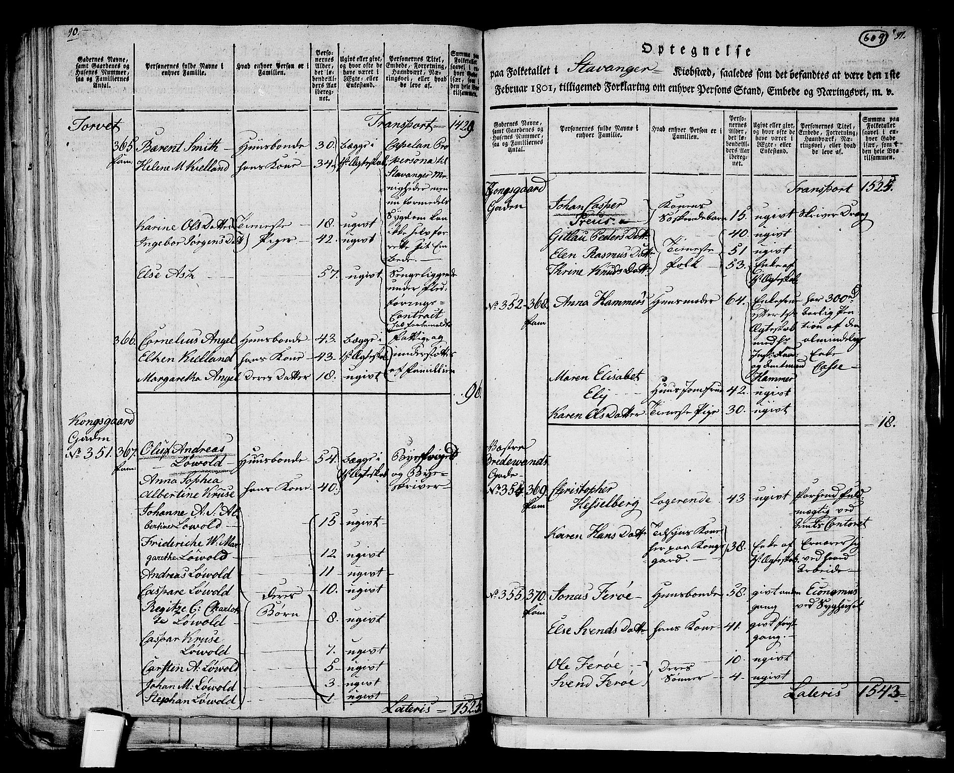 RA, 1801 census for 1103P Stavanger, 1801, p. 608b-609a