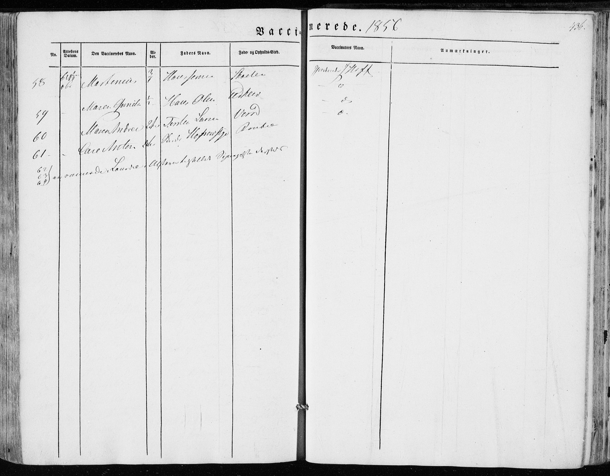 Hedrum kirkebøker, AV/SAKO-A-344/F/Fa/L0006: Parish register (official) no. I 6, 1849-1857, p. 436