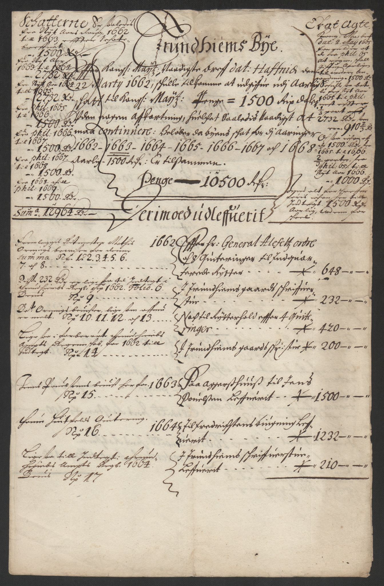 Rentekammeret inntil 1814, Reviderte regnskaper, Byregnskaper, AV/RA-EA-4066/R/Rs/L0504: [S1] Kontribusjonsregnskap, 1631-1684, p. 56