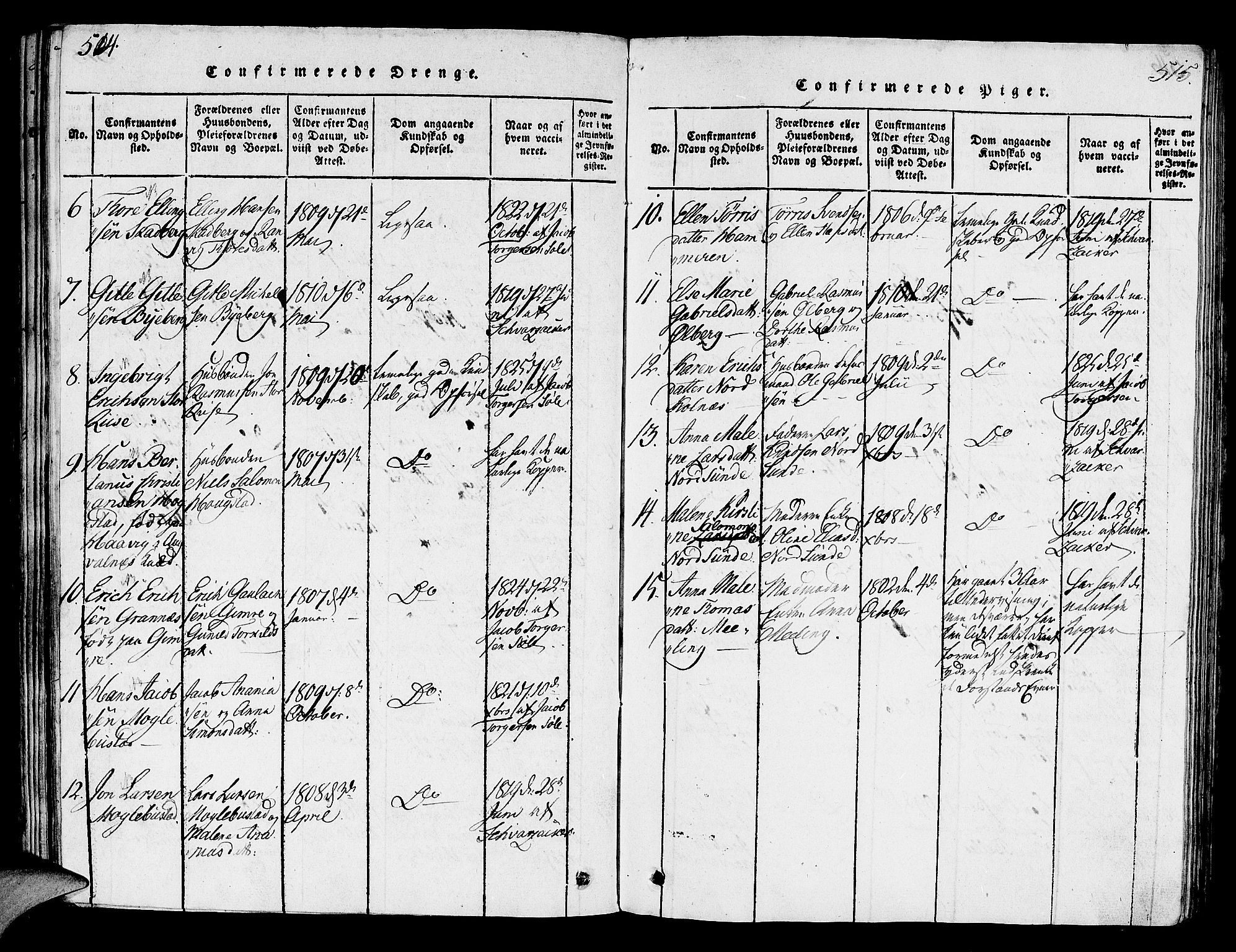 Håland sokneprestkontor, AV/SAST-A-101802/001/30BA/L0004: Parish register (official) no. A 4, 1815-1829, p. 514-515