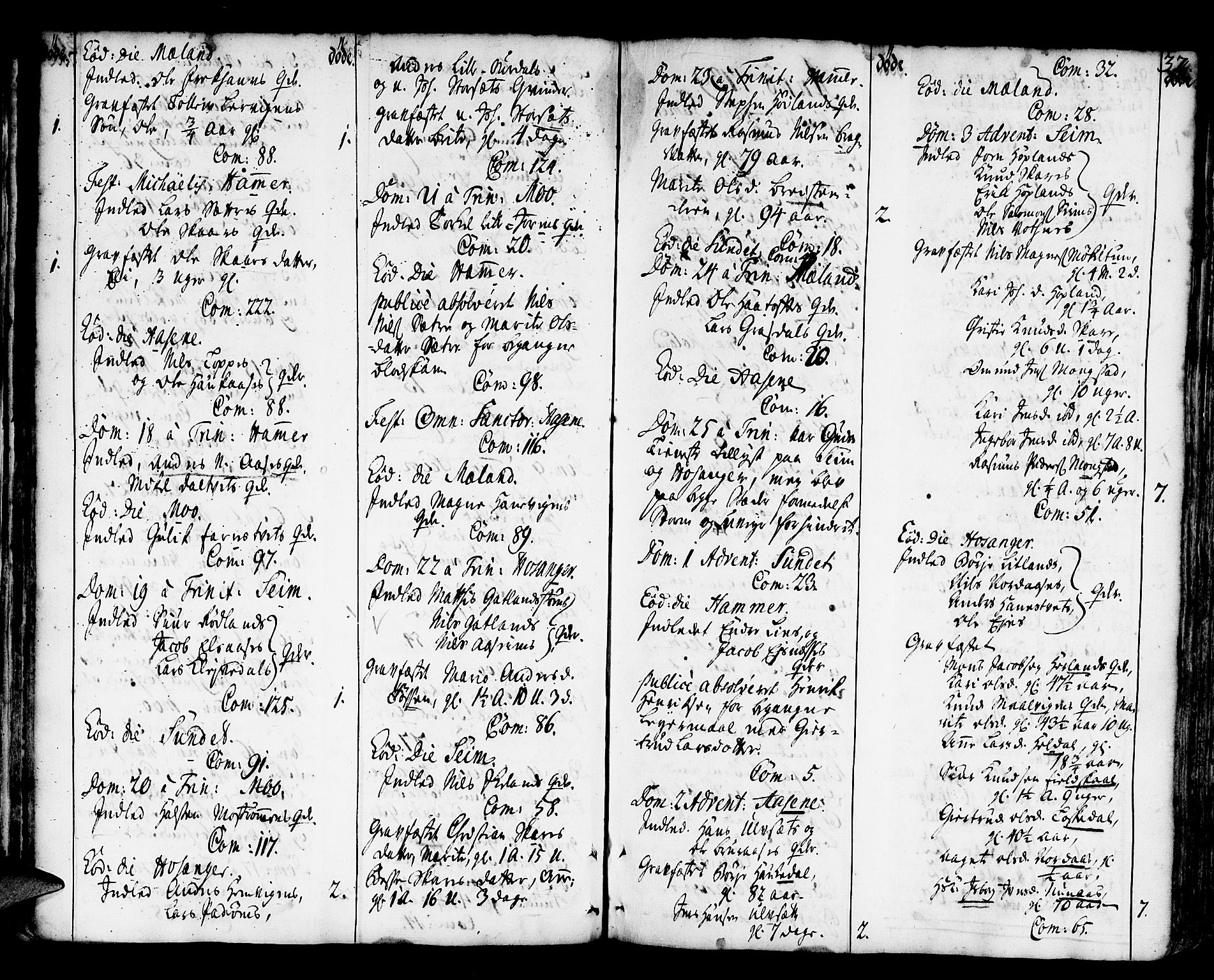 Hamre sokneprestembete, AV/SAB-A-75501/H/Ha/Haa/Haaa/L0005: Parish register (official) no. A 5, 1732-1750, p. 32