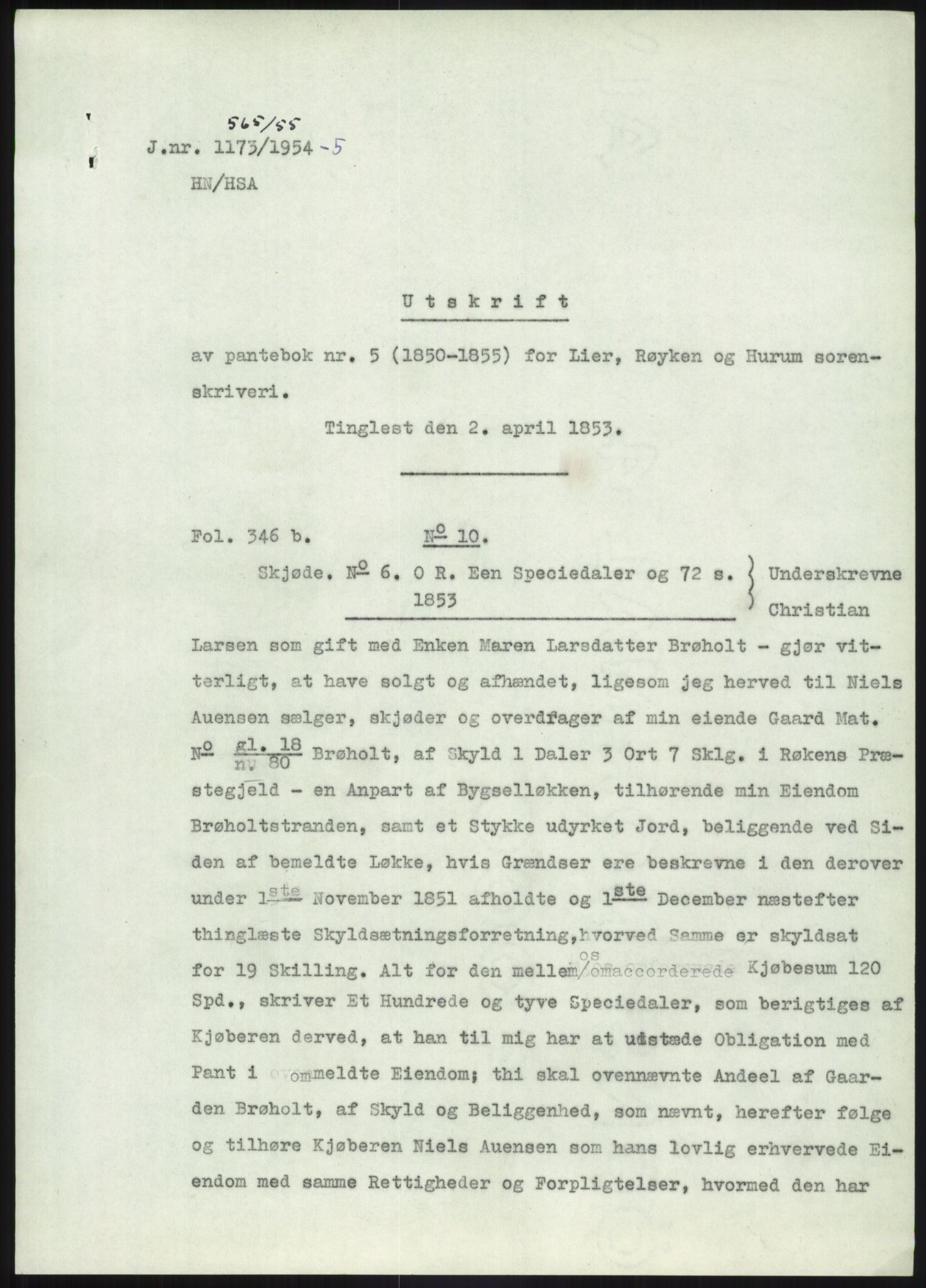 Statsarkivet i Kongsberg, SAKO/A-0001, 1954-1955, p. 200