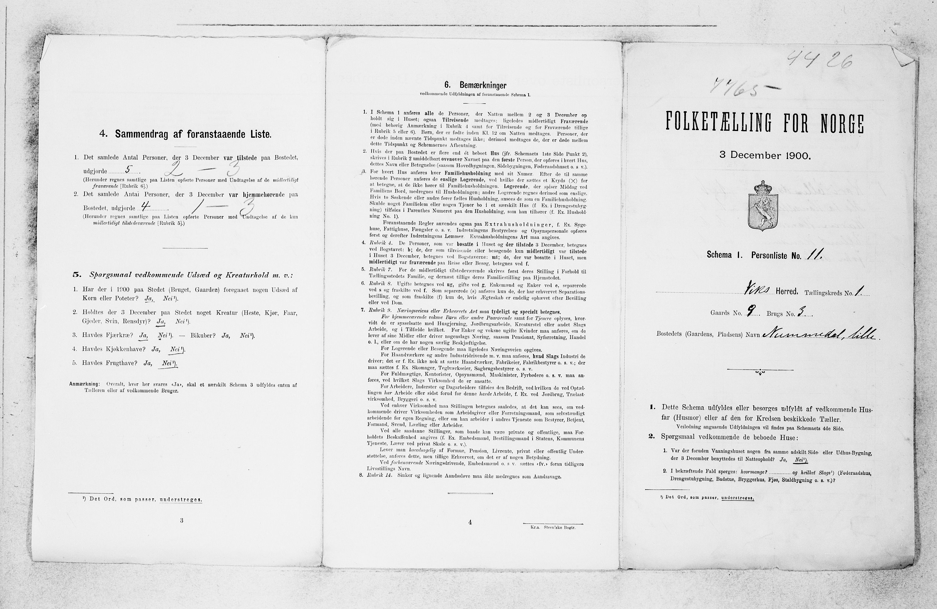 SAB, 1900 census for Vik, 1900, p. 33