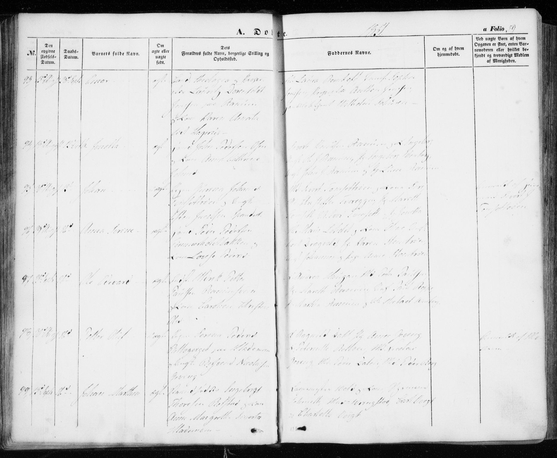 Ministerialprotokoller, klokkerbøker og fødselsregistre - Sør-Trøndelag, AV/SAT-A-1456/606/L0291: Parish register (official) no. 606A06, 1848-1856, p. 59