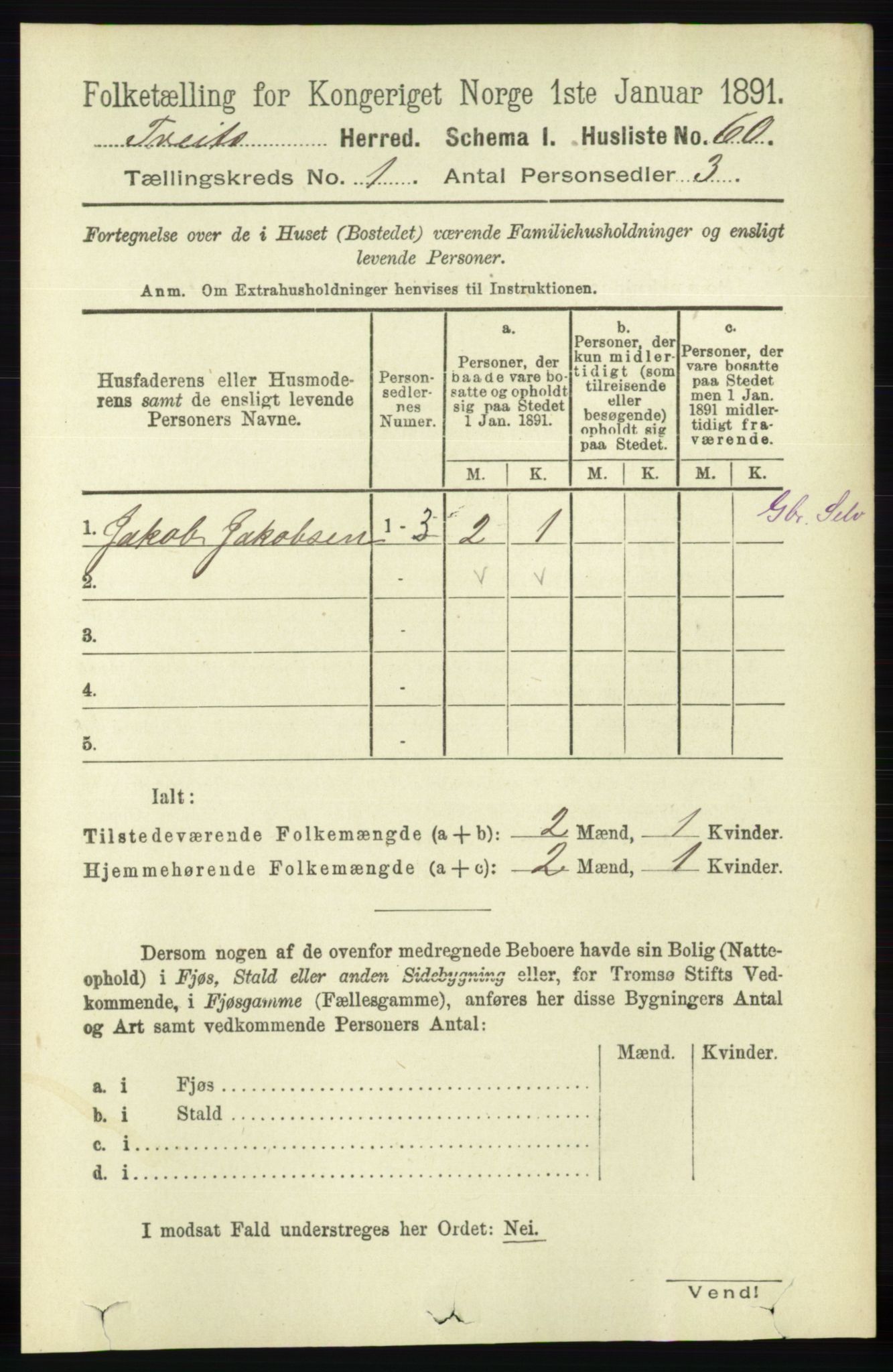 RA, 1891 census for 1013 Tveit, 1891, p. 76