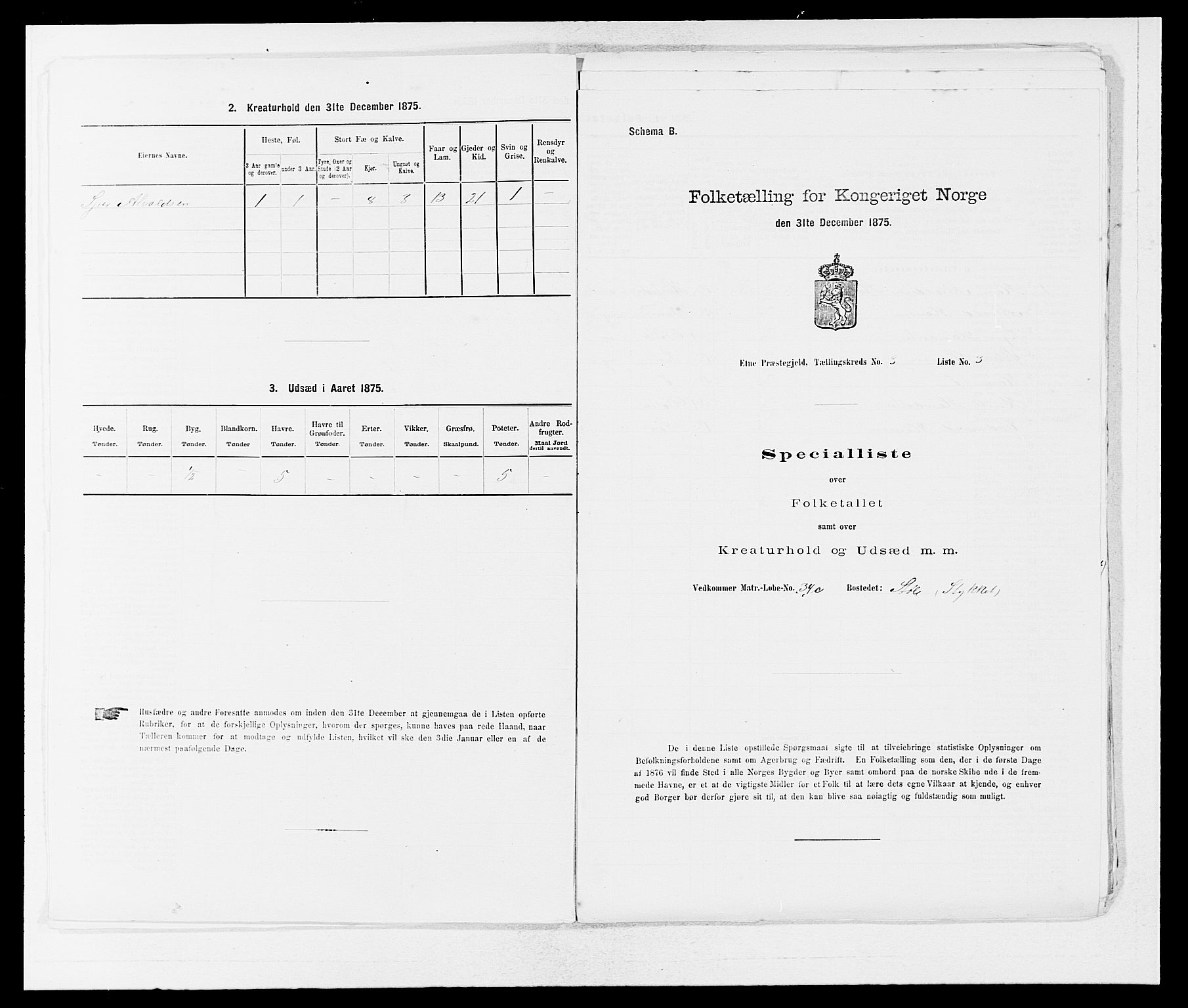 SAB, 1875 census for 1211P Etne, 1875, p. 201