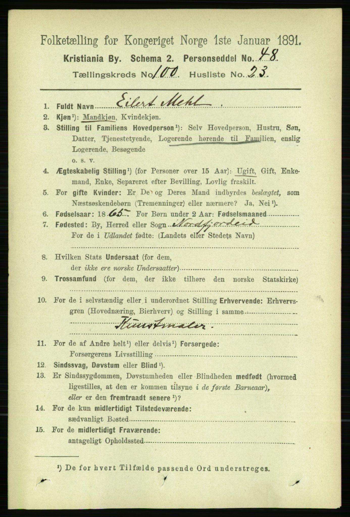 RA, 1891 census for 0301 Kristiania, 1891, p. 49880