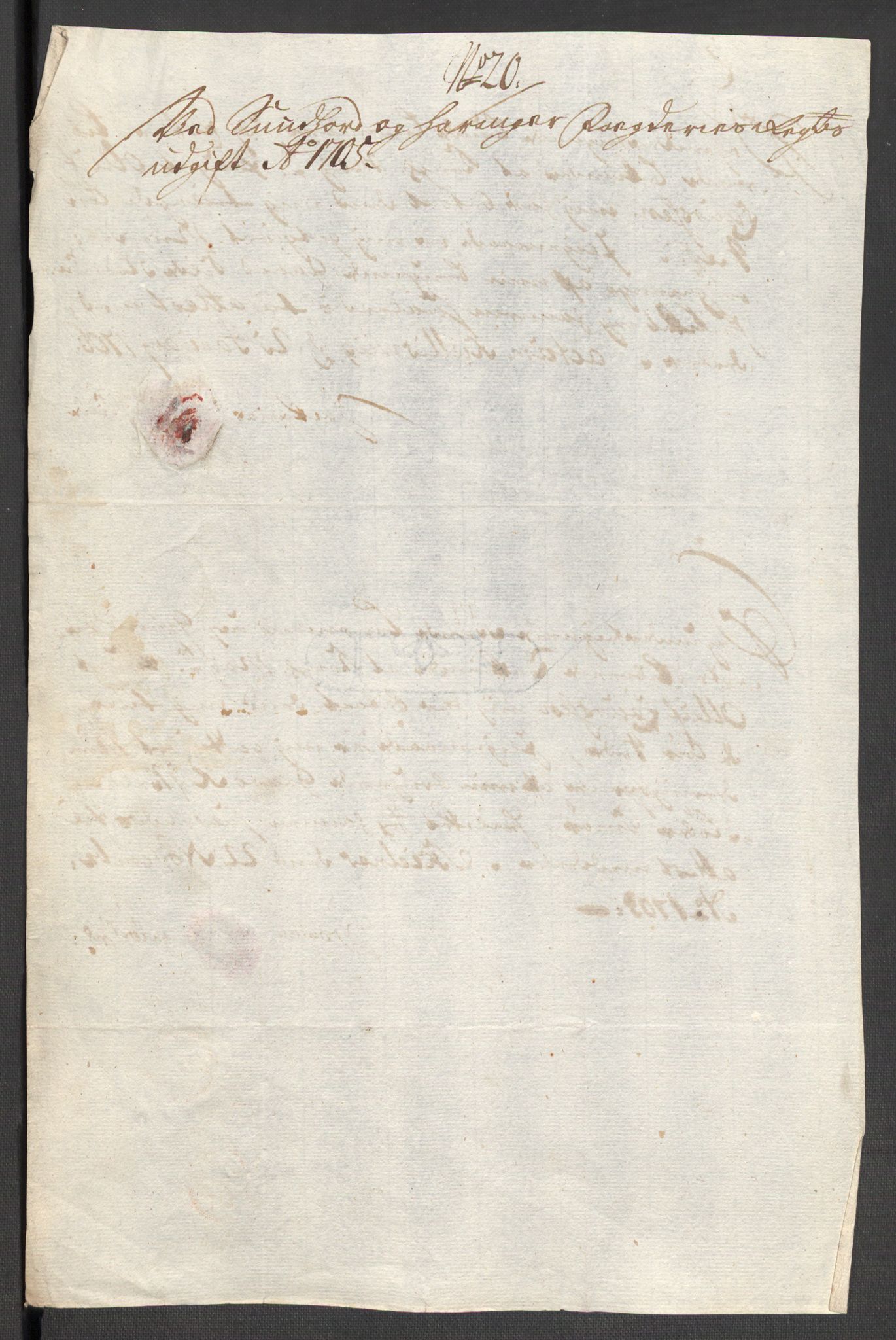 Rentekammeret inntil 1814, Reviderte regnskaper, Fogderegnskap, AV/RA-EA-4092/R48/L2983: Fogderegnskap Sunnhordland og Hardanger, 1705, p. 239