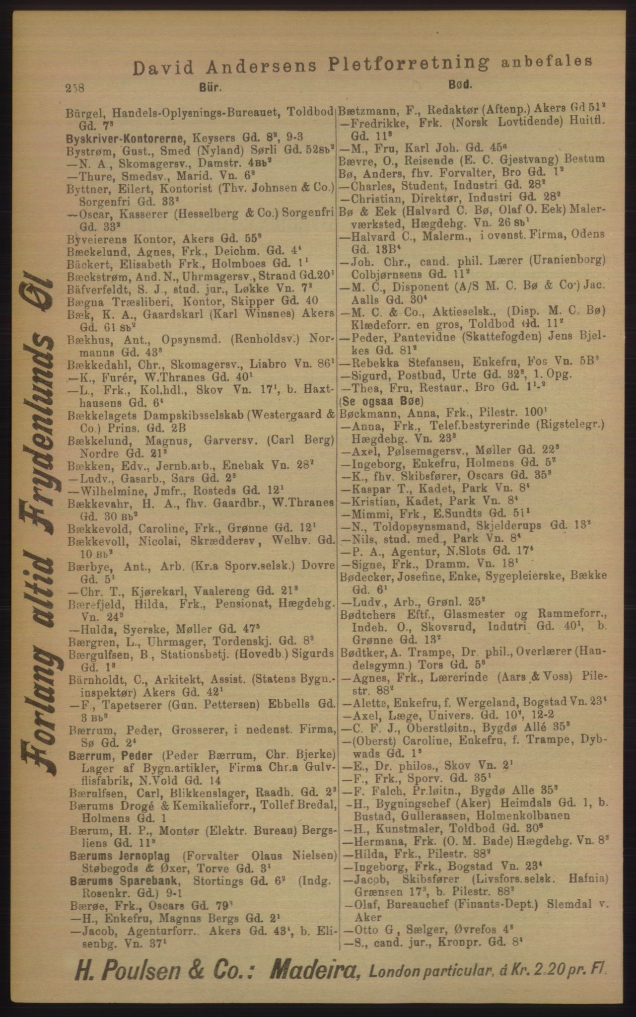 Kristiania/Oslo adressebok, PUBL/-, 1906, p. 258