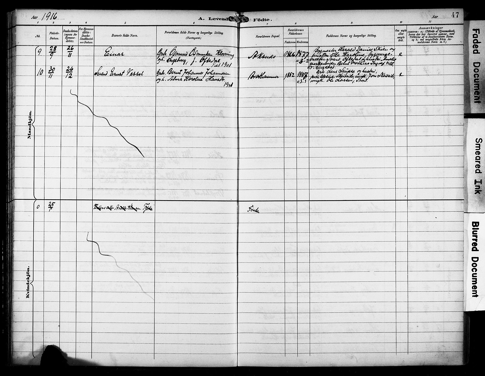 Avaldsnes sokneprestkontor, SAST/A -101851/H/Ha/Haa/L0016: Parish register (official) no. A 16, 1893-1918, p. 47