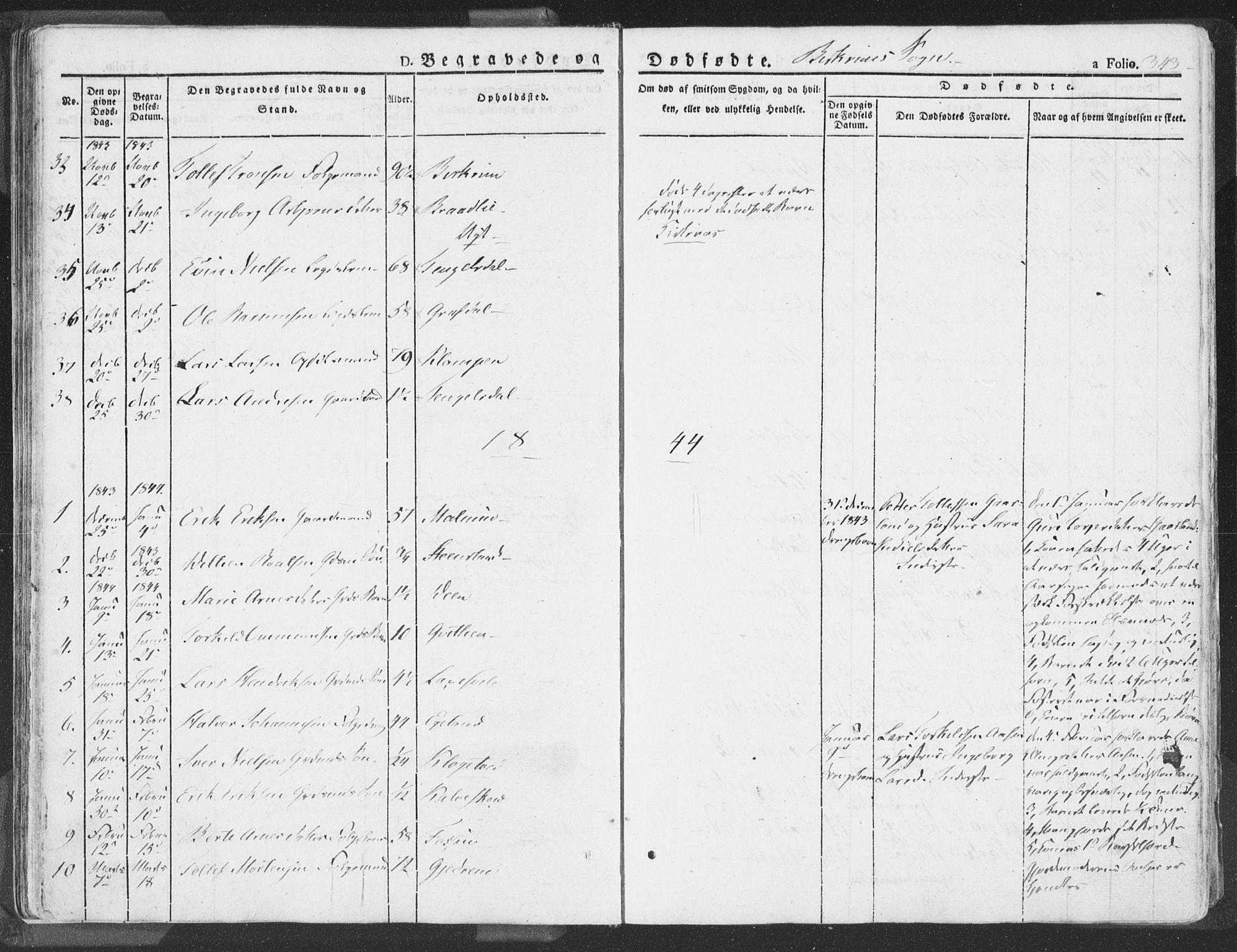 Helleland sokneprestkontor, AV/SAST-A-101810: Parish register (official) no. A 6.2, 1834-1863, p. 343