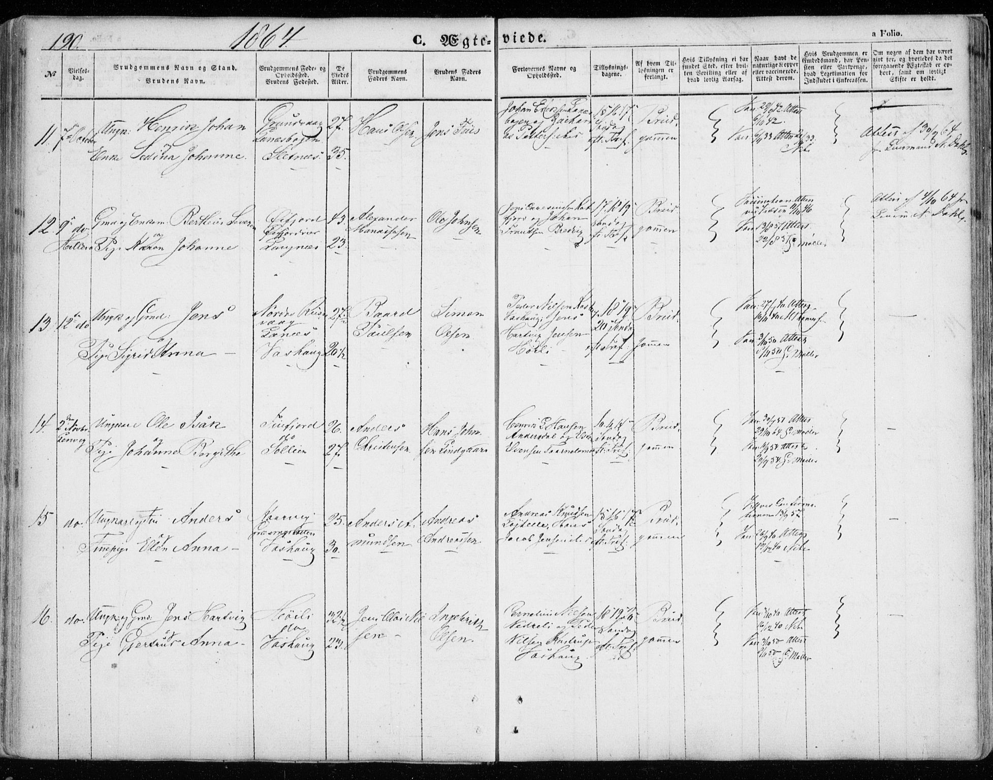 Lenvik sokneprestembete, AV/SATØ-S-1310/H/Ha/Haa/L0007kirke: Parish register (official) no. 7, 1855-1865, p. 190