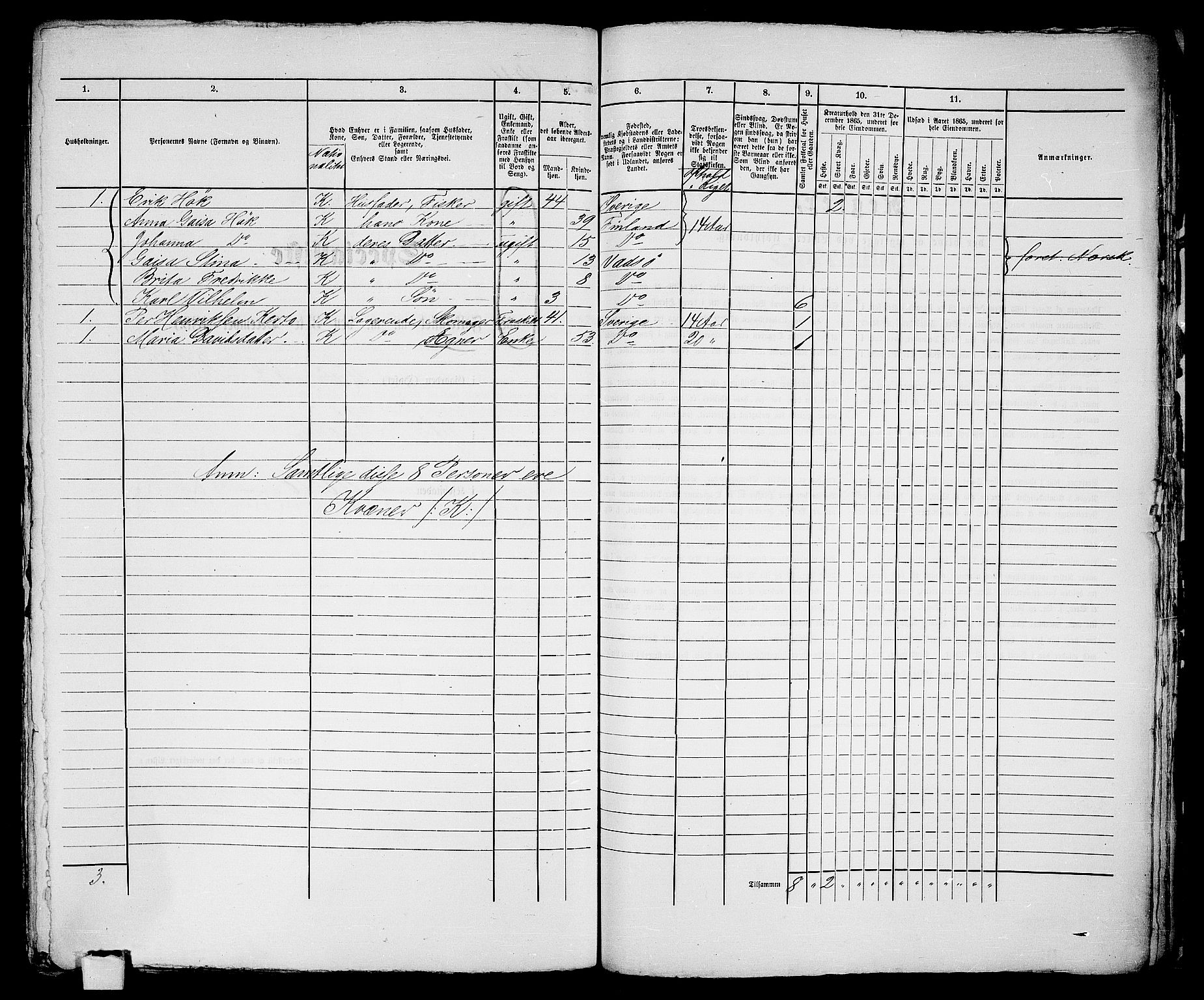 RA, 1865 census for Vadsø/Vadsø, 1865, p. 295