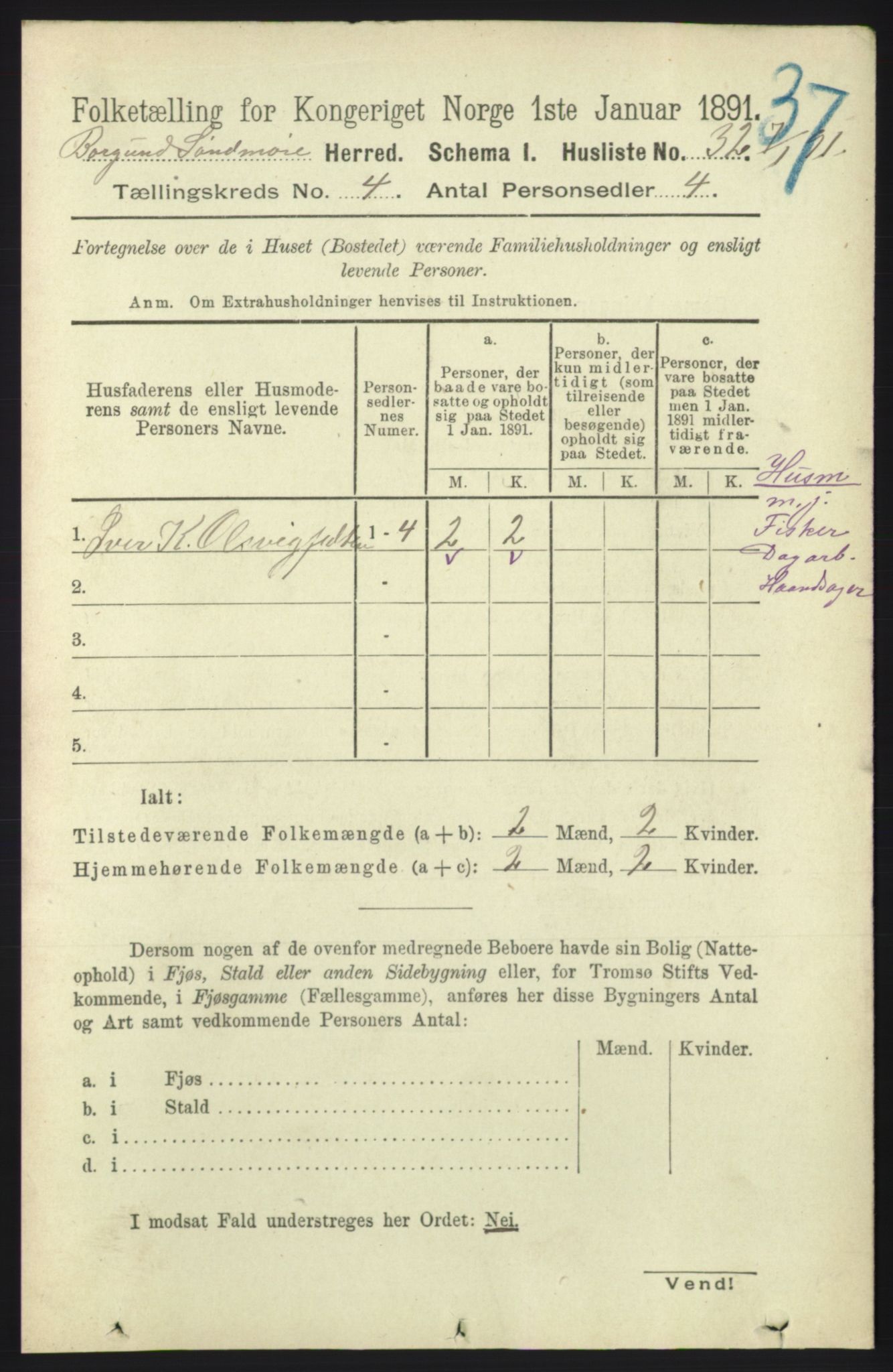 RA, 1891 census for 1531 Borgund, 1891, p. 991