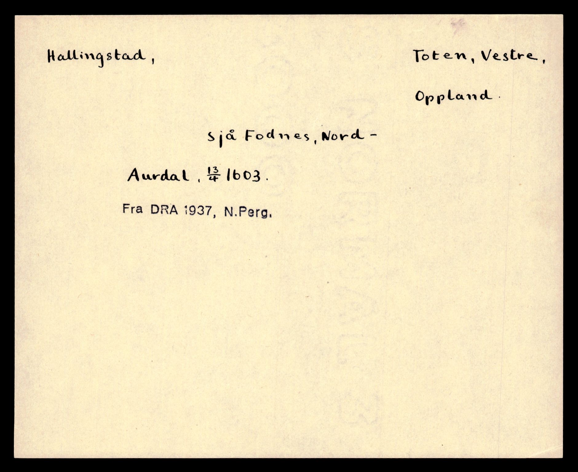 Riksarkivets diplomsamling, AV/RA-EA-5965/F35/F35e/L0011: Registreringssedler Oppland 3, 1400-1700, p. 233