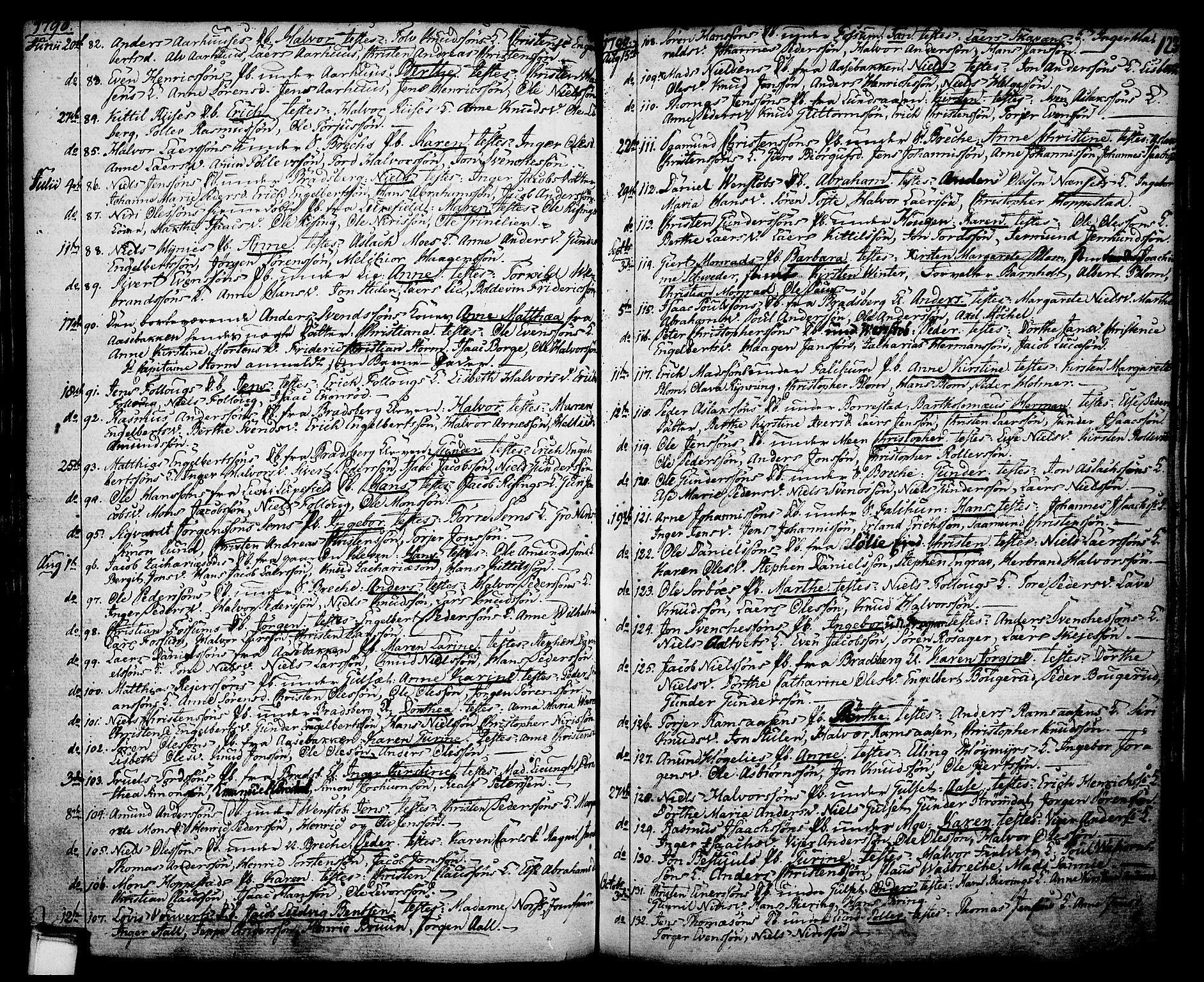 Gjerpen kirkebøker, SAKO/A-265/F/Fa/L0002: Parish register (official) no. I 2, 1747-1795, p. 123