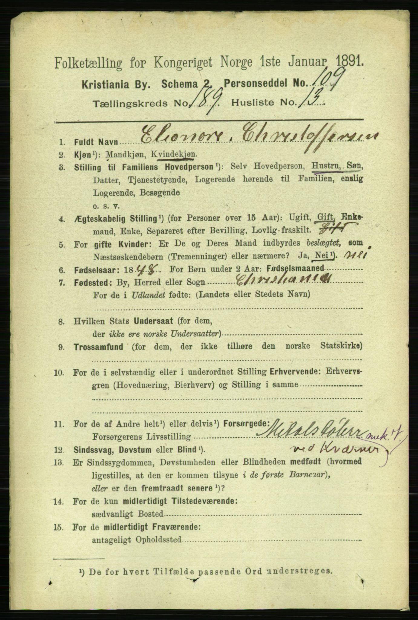 RA, 1891 census for 0301 Kristiania, 1891, p. 113714