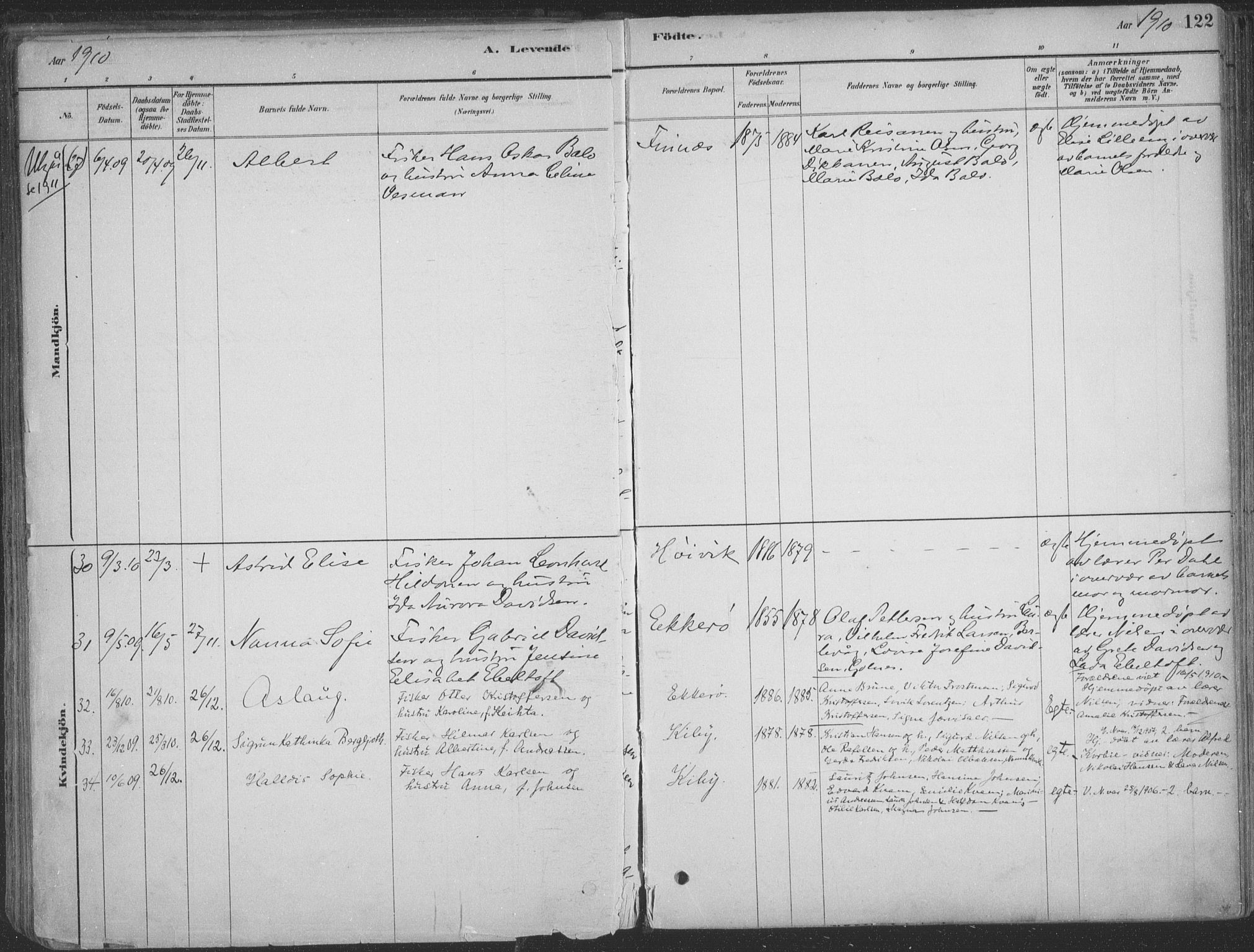 Vadsø sokneprestkontor, SATØ/S-1325/H/Ha/L0009kirke: Parish register (official) no. 9, 1881-1917, p. 122