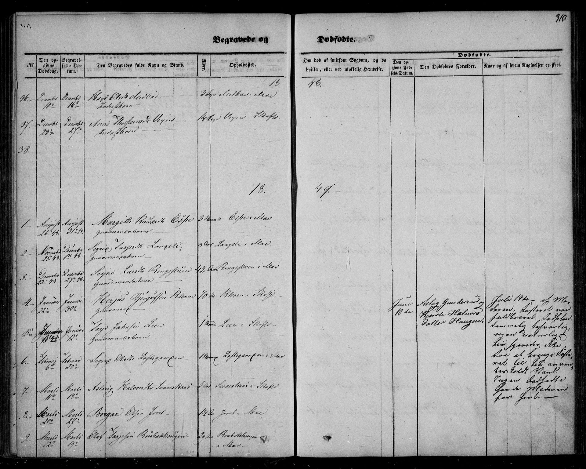 Mo kirkebøker, SAKO/A-286/F/Fa/L0005: Parish register (official) no. I 5, 1844-1864, p. 310