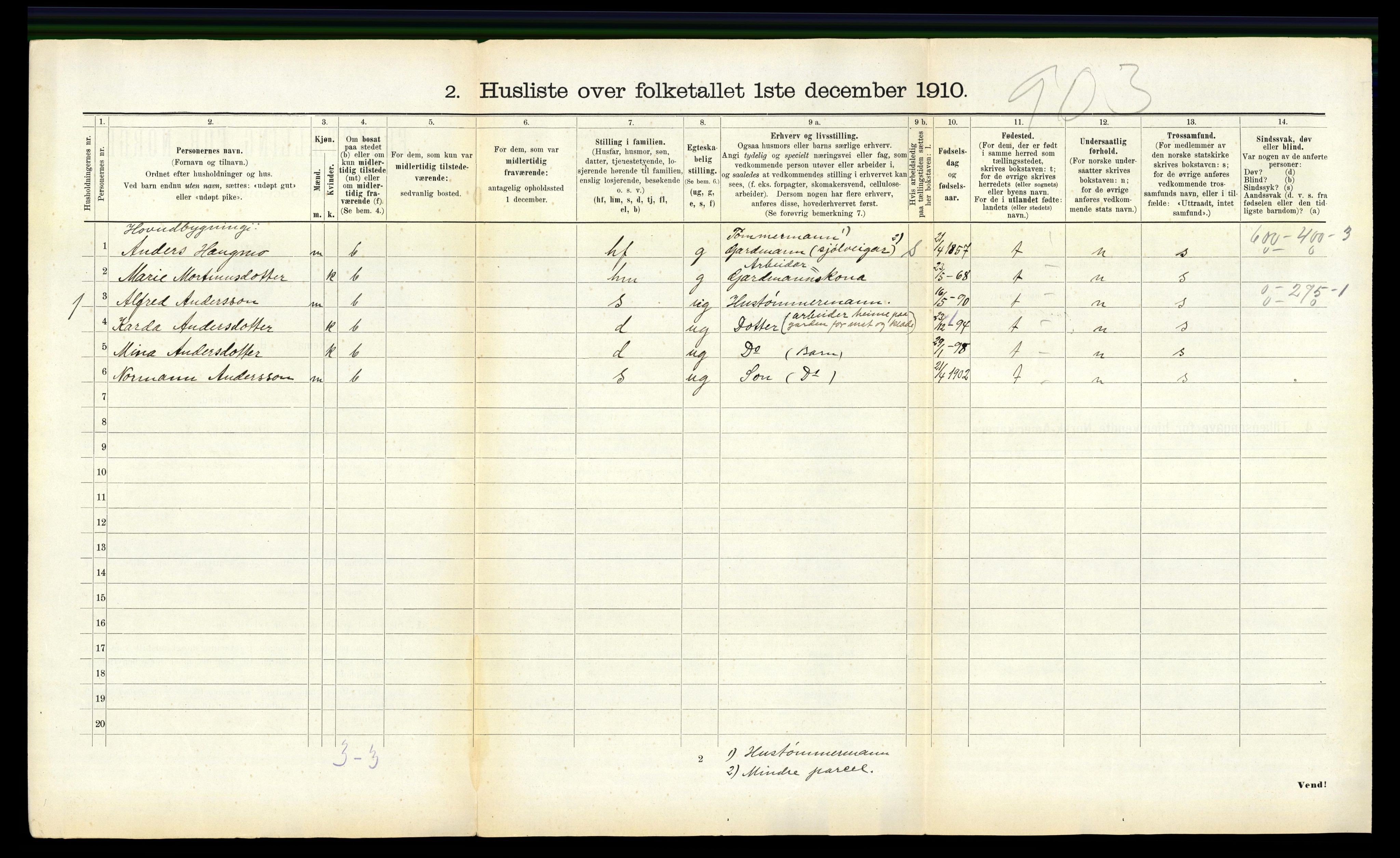 RA, 1910 census for Namdalseid, 1910, p. 369