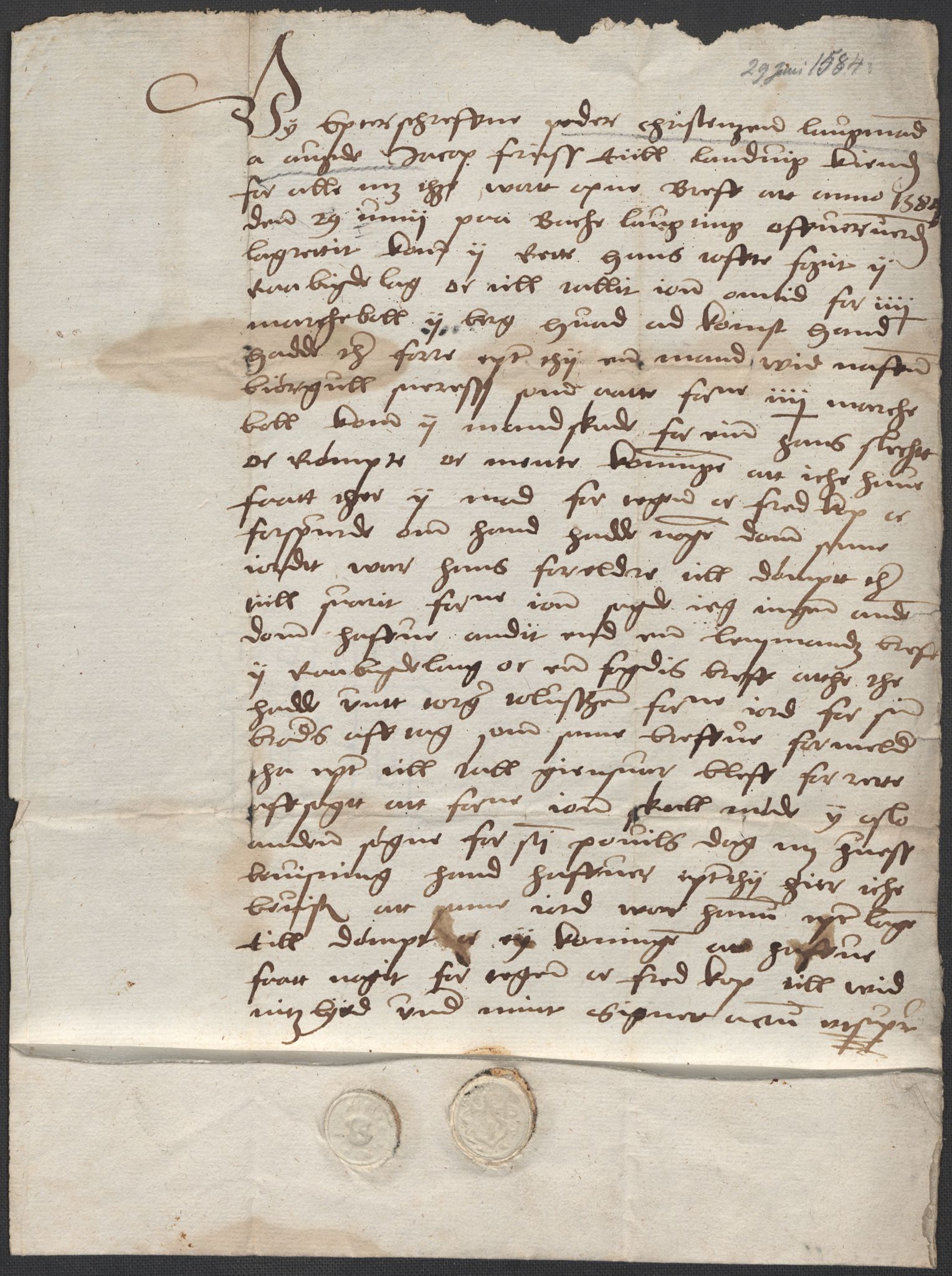 Riksarkivets diplomsamling, RA/EA-5965/F02/L0086: Dokumenter, 1584, p. 55