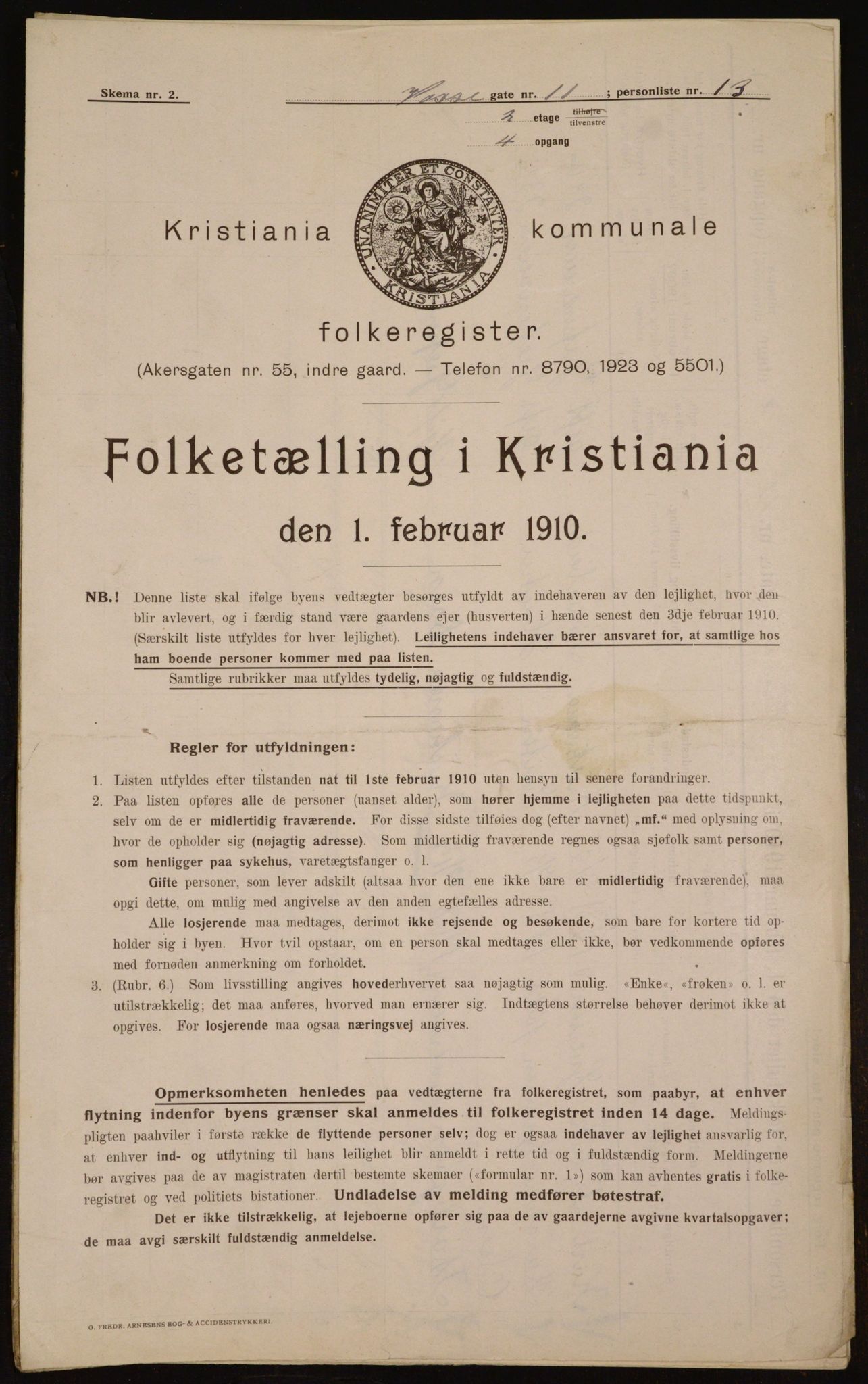 OBA, Municipal Census 1910 for Kristiania, 1910, p. 118893