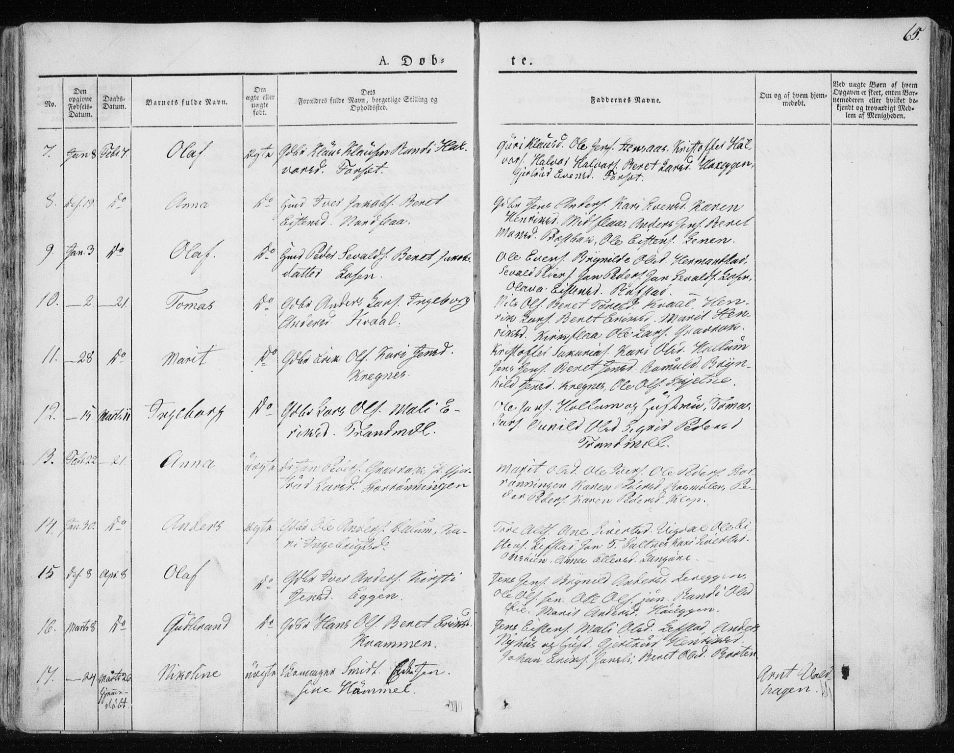 Ministerialprotokoller, klokkerbøker og fødselsregistre - Sør-Trøndelag, SAT/A-1456/691/L1069: Parish register (official) no. 691A04, 1826-1841, p. 65
