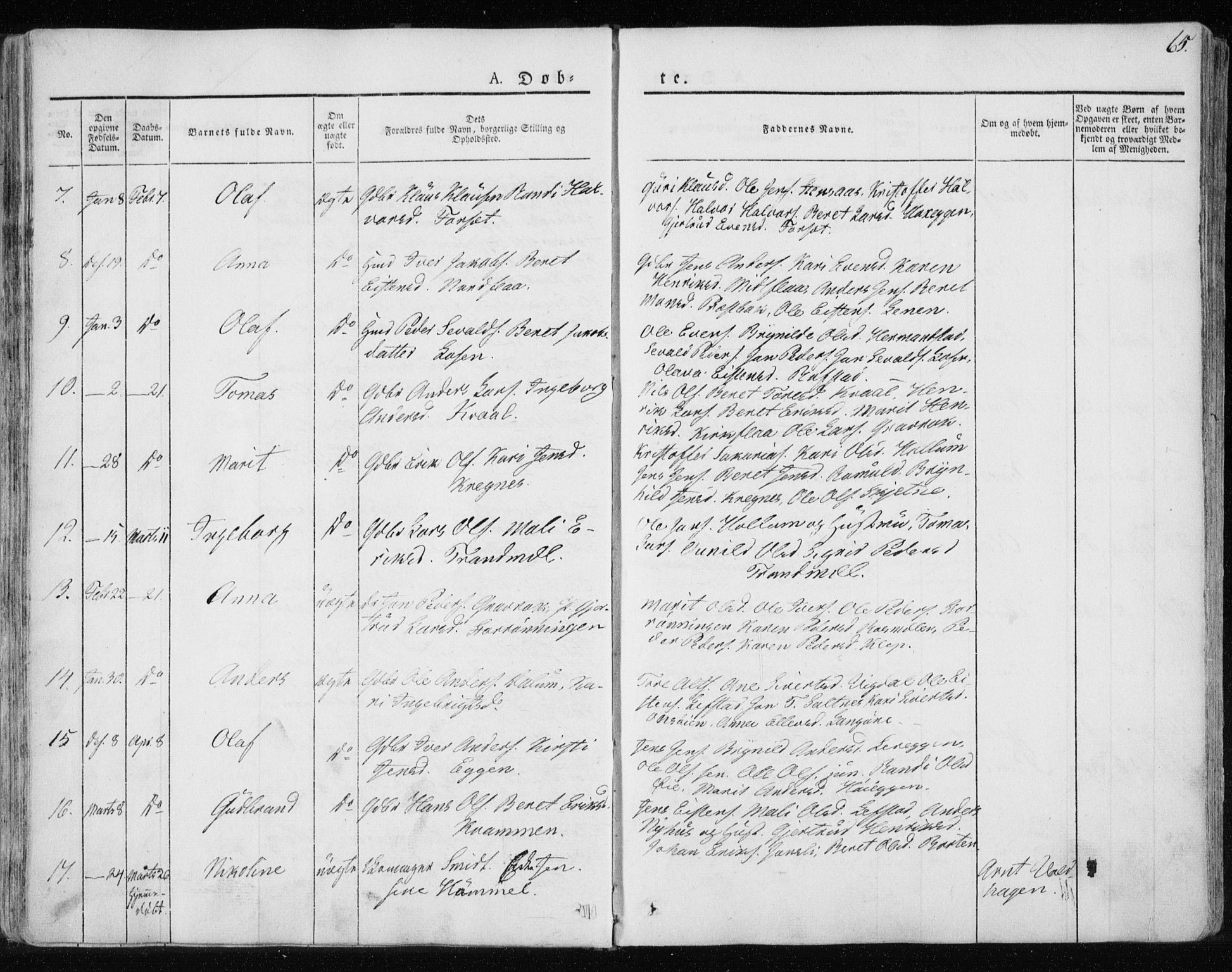 Ministerialprotokoller, klokkerbøker og fødselsregistre - Sør-Trøndelag, AV/SAT-A-1456/691/L1069: Parish register (official) no. 691A04, 1826-1841, p. 65