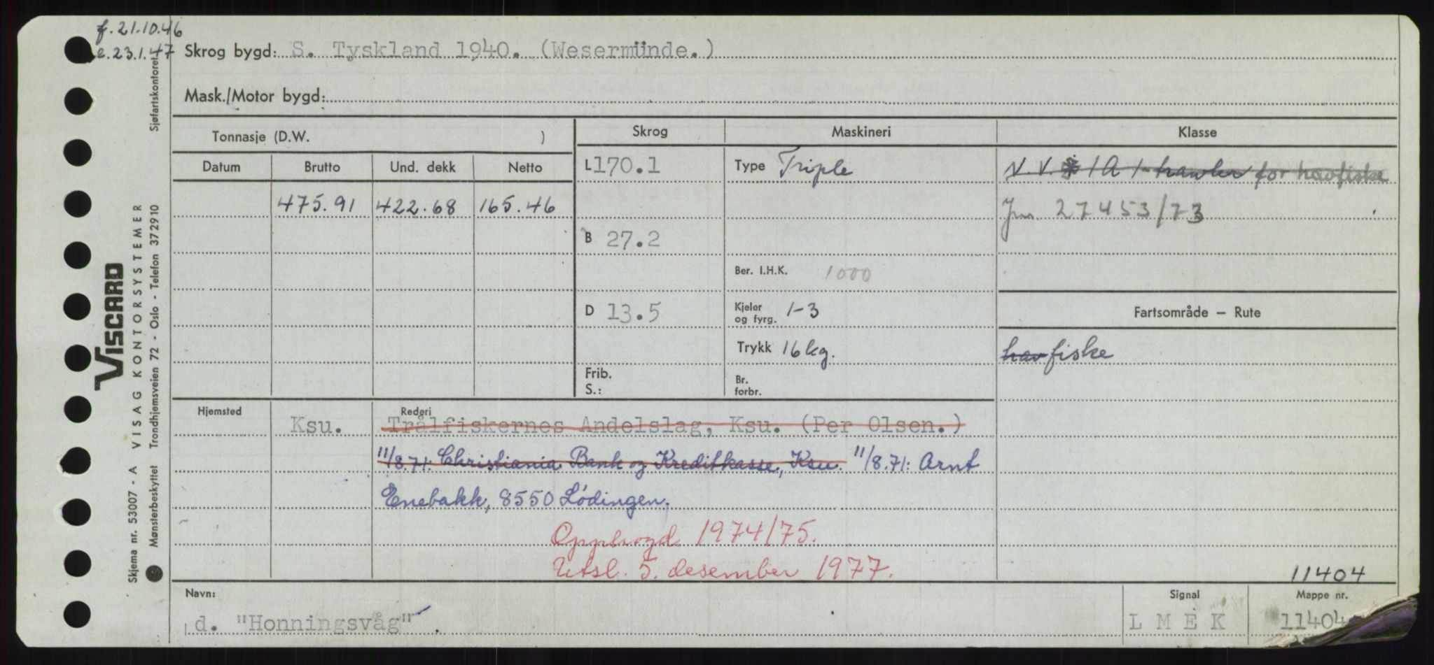 Sjøfartsdirektoratet med forløpere, Skipsmålingen, RA/S-1627/H/Hd/L0017: Fartøy, Holi-Hå, p. 41