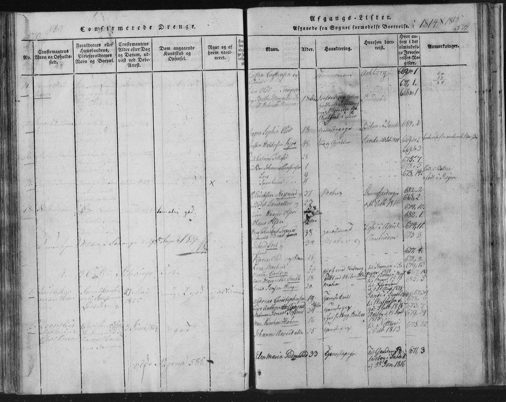 Strømsø kirkebøker, SAKO/A-246/F/Fb/L0004: Parish register (official) no. II 4, 1814-1843, p. 570-571