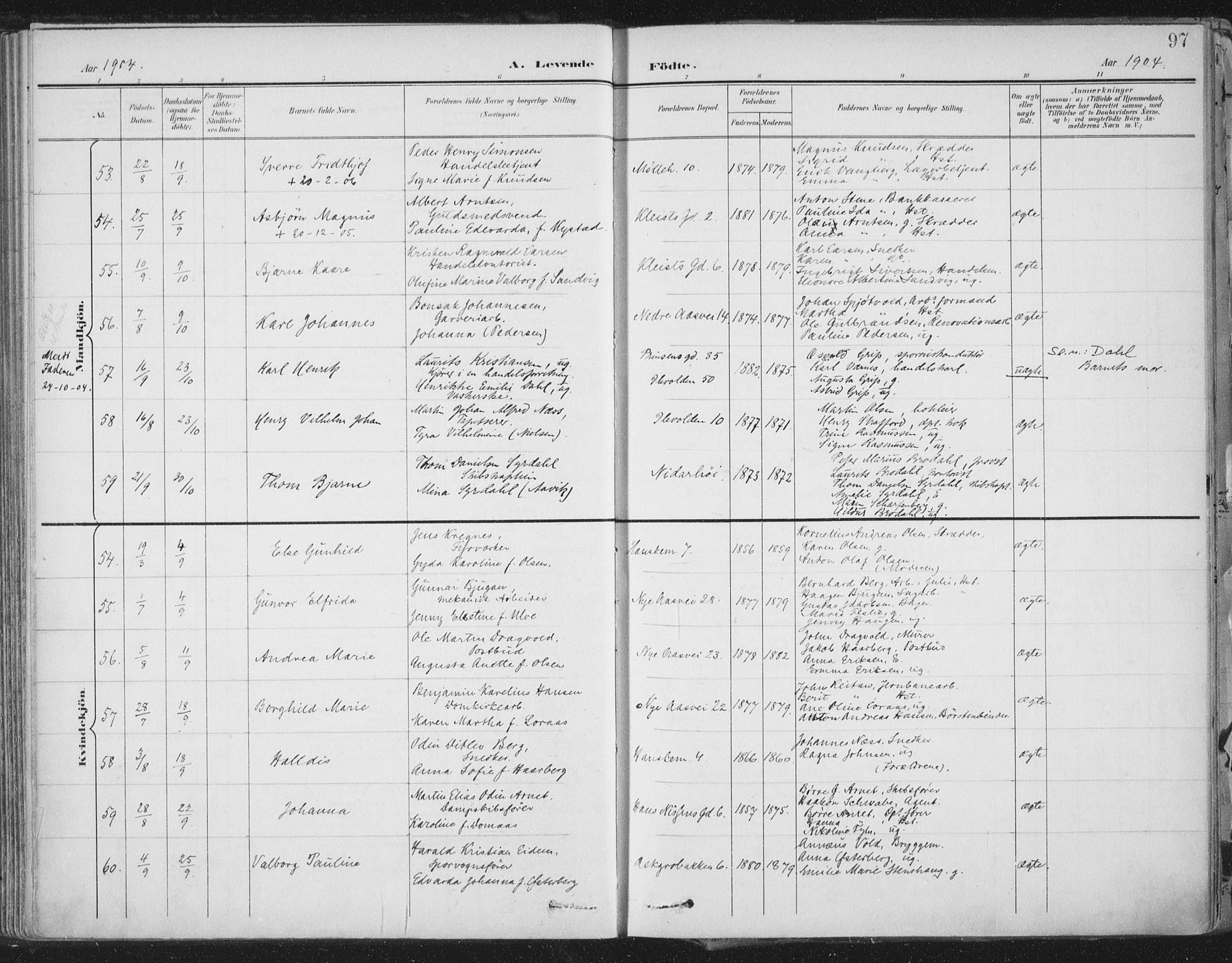 Ministerialprotokoller, klokkerbøker og fødselsregistre - Sør-Trøndelag, SAT/A-1456/603/L0167: Parish register (official) no. 603A06, 1896-1932, p. 97