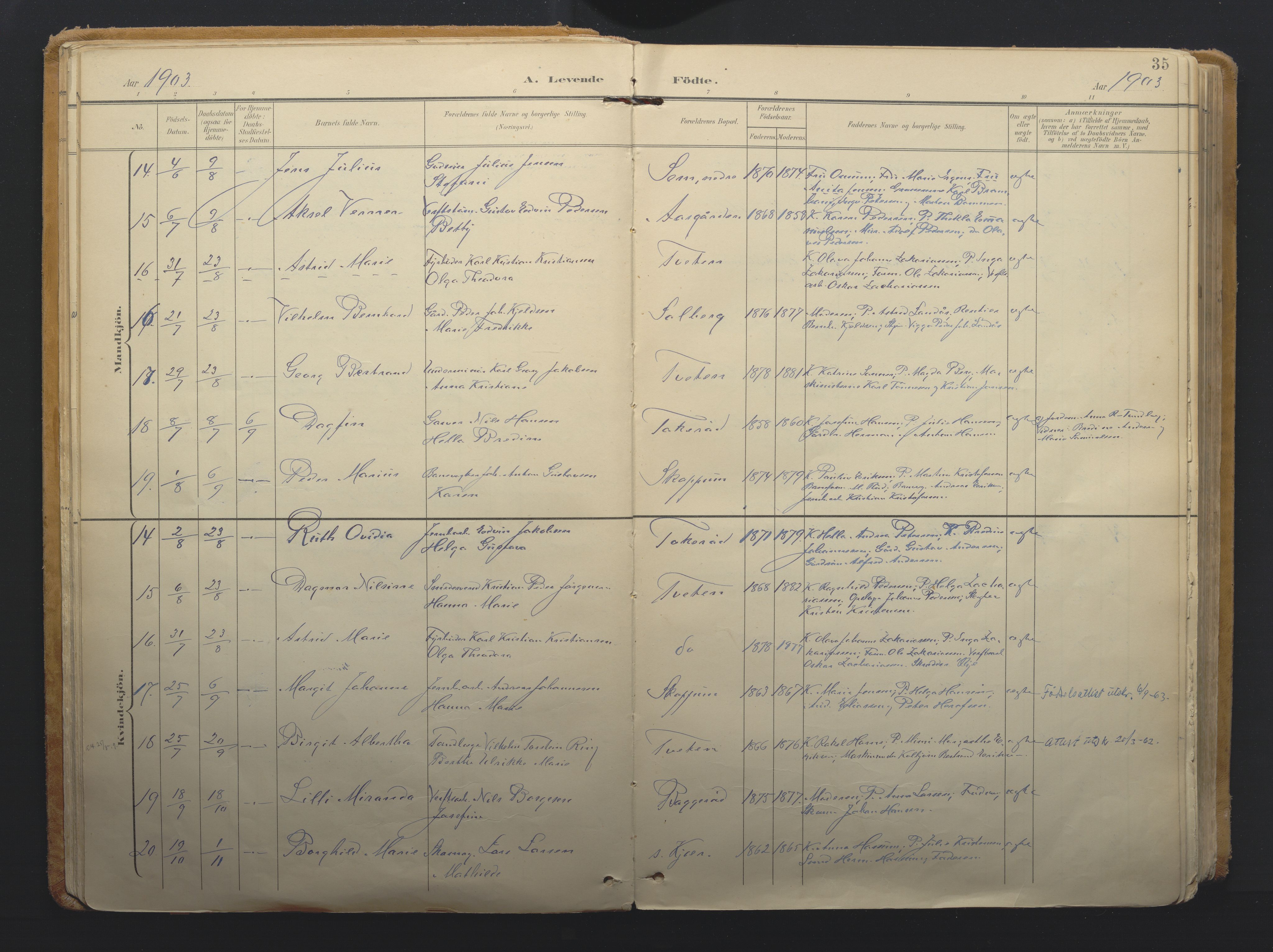 Borre kirkebøker, AV/SAKO-A-338/F/Fa/L0011: Parish register (official) no. I 11, 1897-1921, p. 35