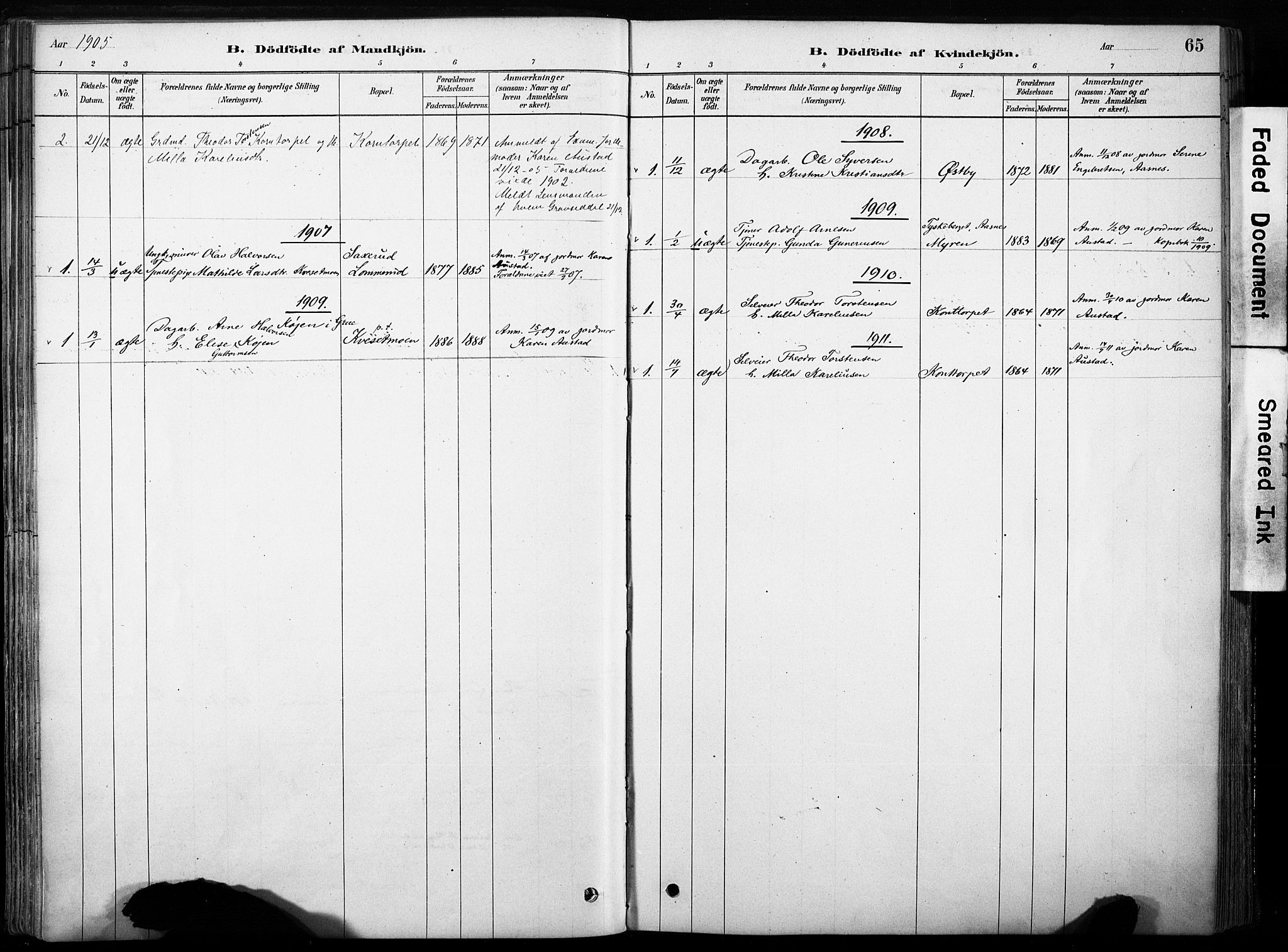 Hof prestekontor, AV/SAH-PREST-038/H/Ha/Haa/L0011: Parish register (official) no. 11, 1879-1911, p. 65