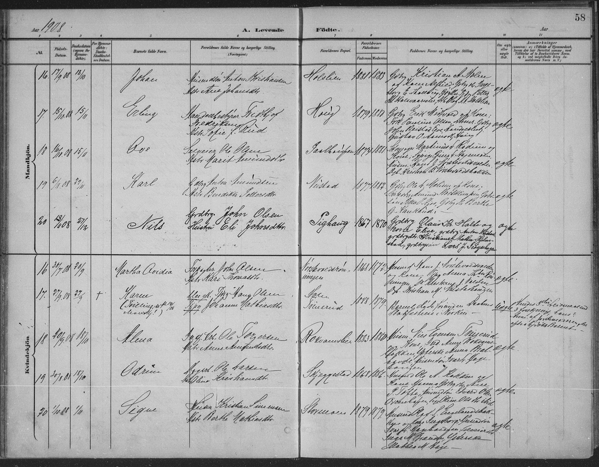 Østre Gausdal prestekontor, SAH/PREST-092/H/Ha/Haa/L0004: Parish register (official) no. 4, 1898-1914, p. 58