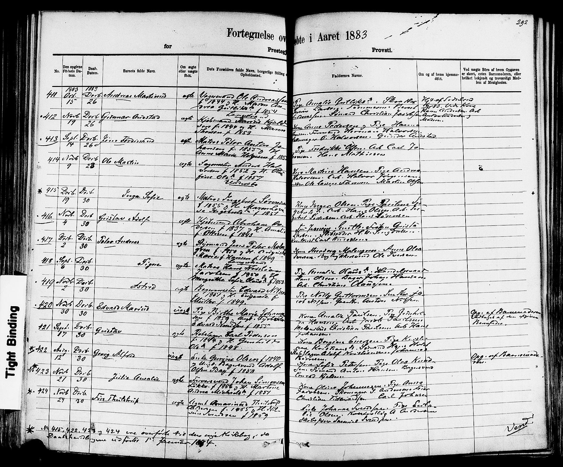 Larvik kirkebøker, AV/SAKO-A-352/F/Fa/L0006: Parish register (official) no. I 6, 1871-1883, p. 292