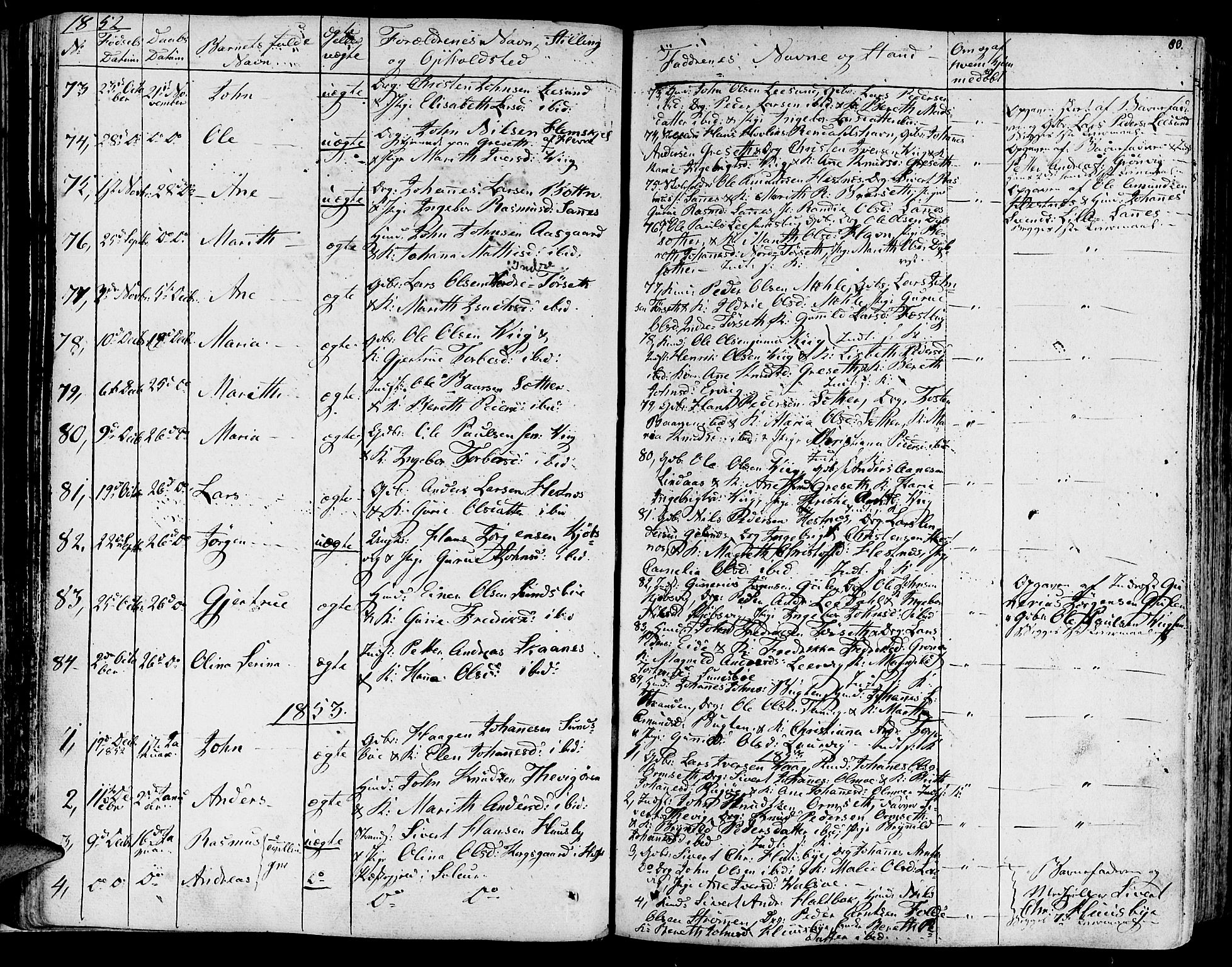 Ministerialprotokoller, klokkerbøker og fødselsregistre - Møre og Romsdal, SAT/A-1454/578/L0904: Parish register (official) no. 578A03, 1836-1858, p. 80