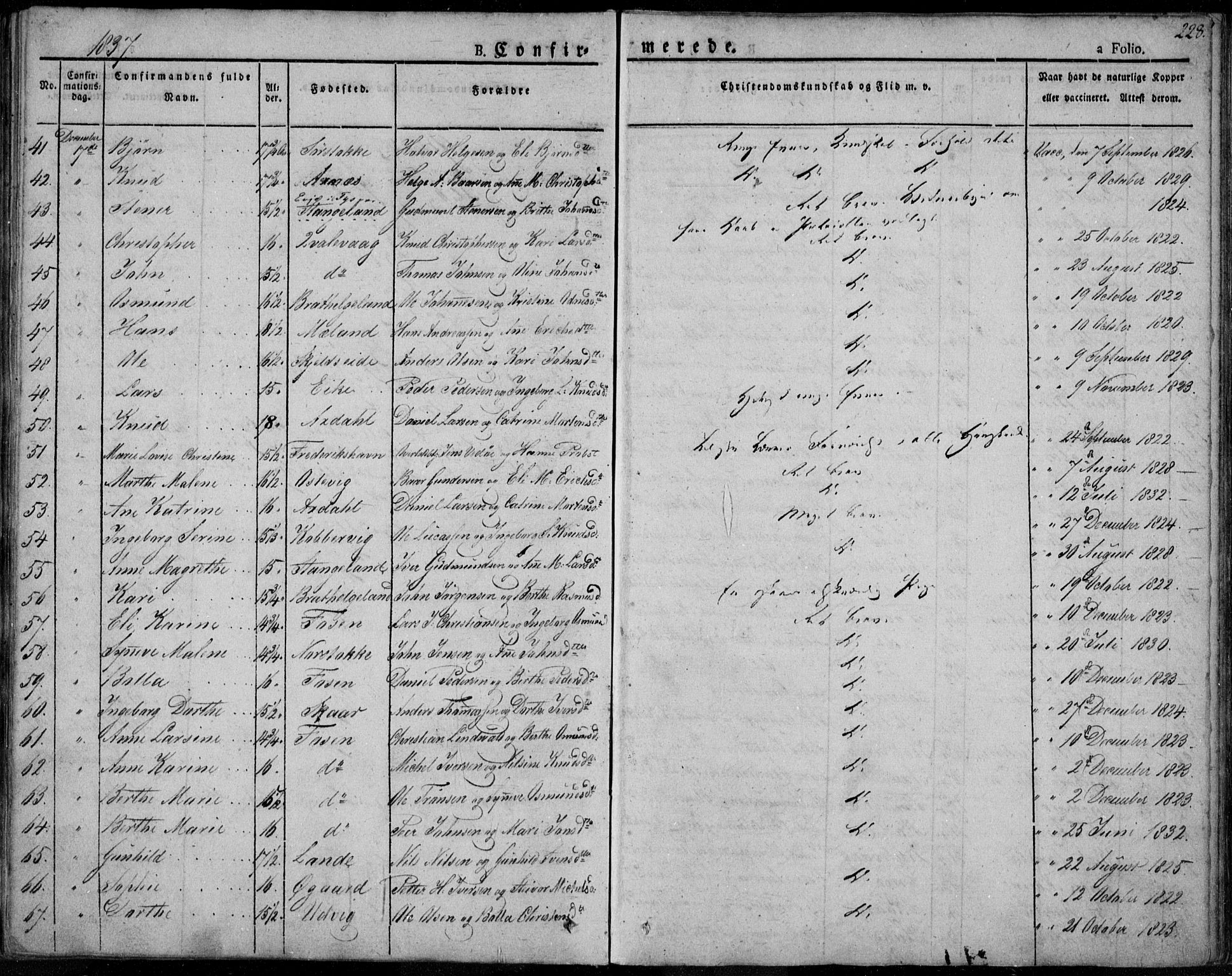 Avaldsnes sokneprestkontor, AV/SAST-A -101851/H/Ha/Haa/L0005: Parish register (official) no. A 5.1, 1825-1841, p. 228