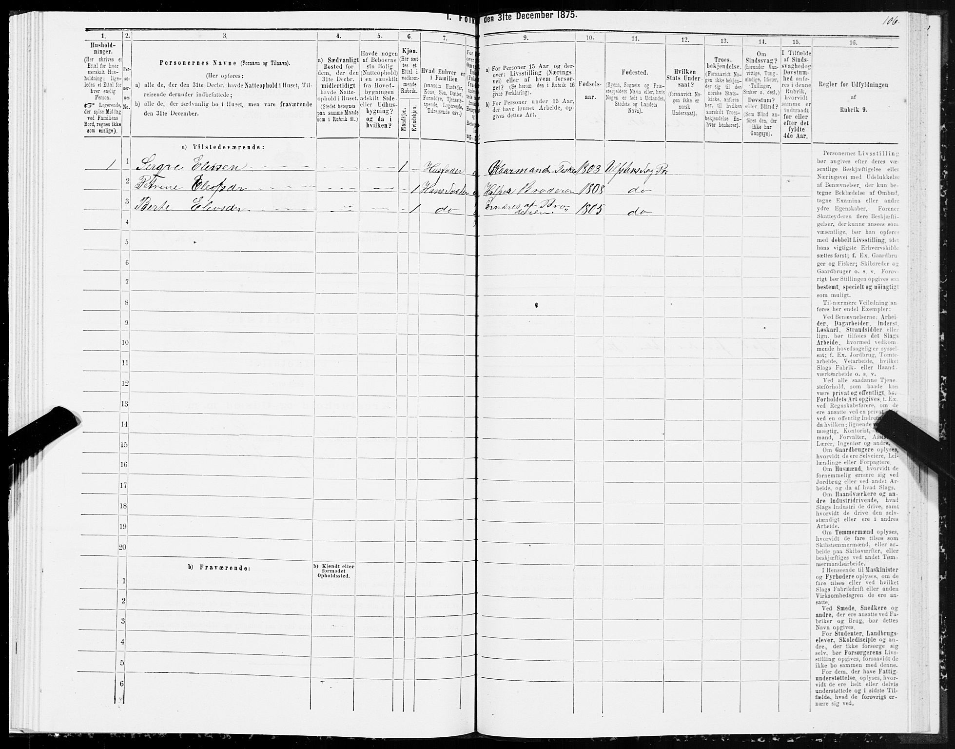 SAT, 1875 census for 1516P Ulstein, 1875, p. 2106