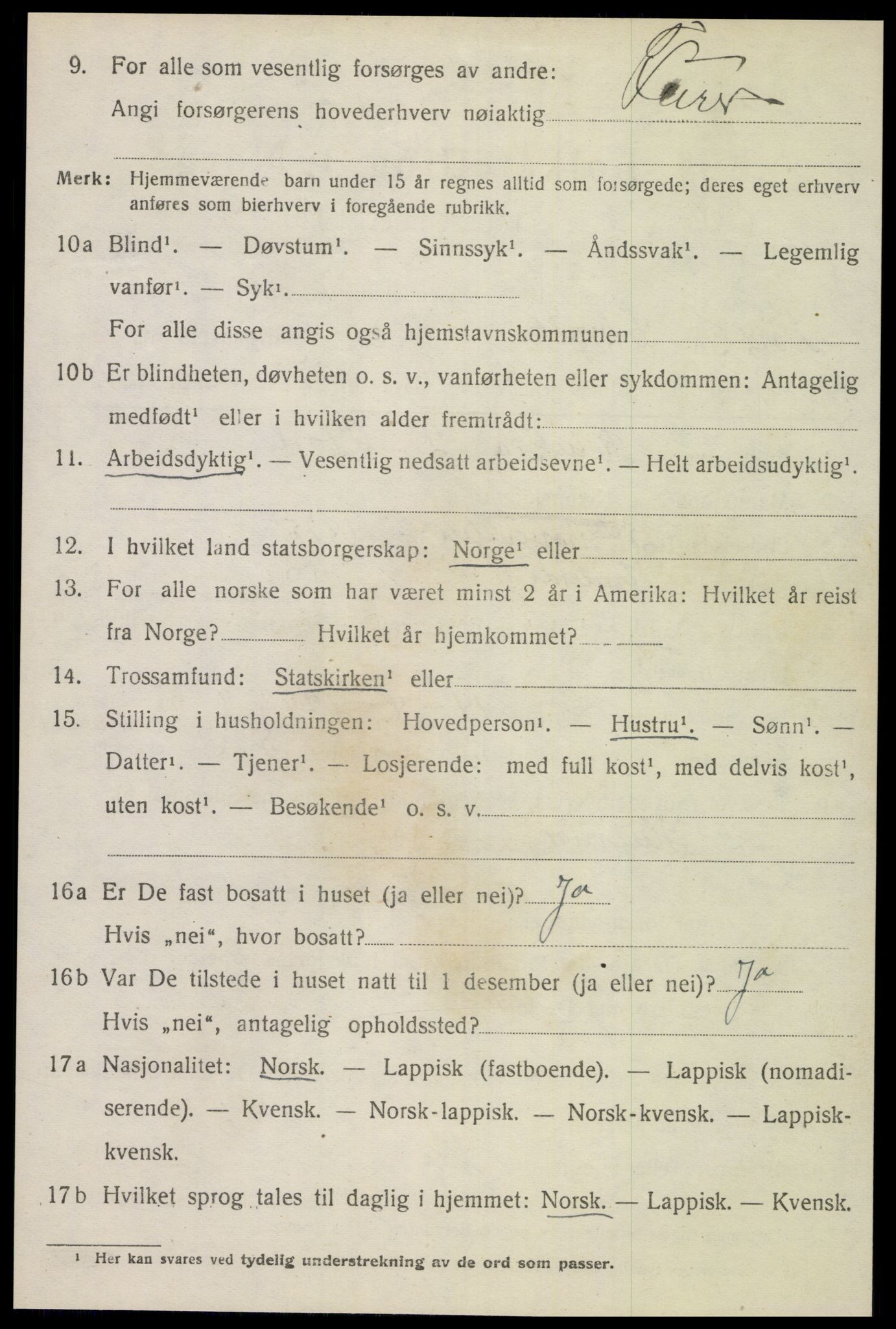 SAT, 1920 census for Leksvik, 1920, p. 4543