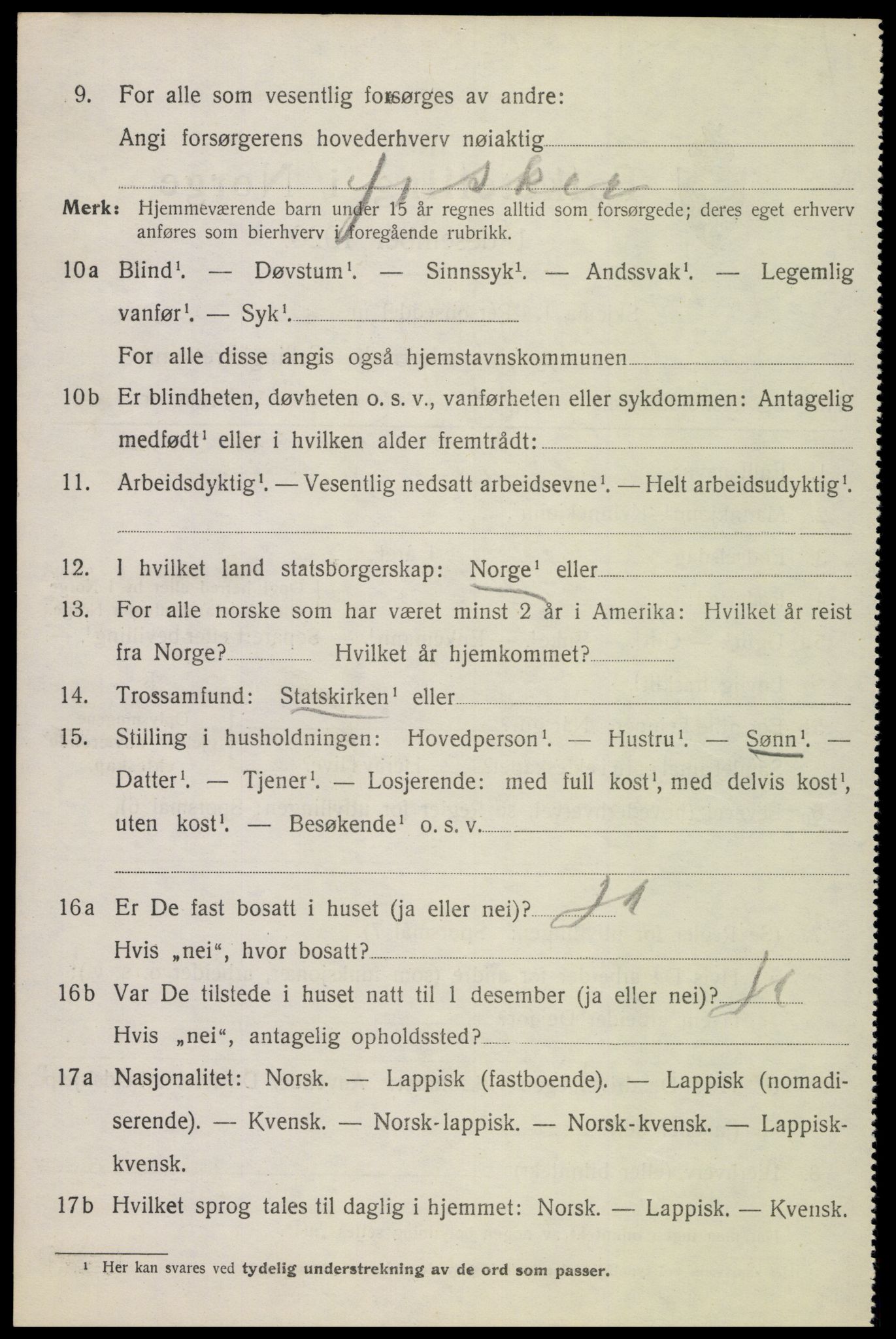 SAT, 1920 census for Øksnes, 1920, p. 2841