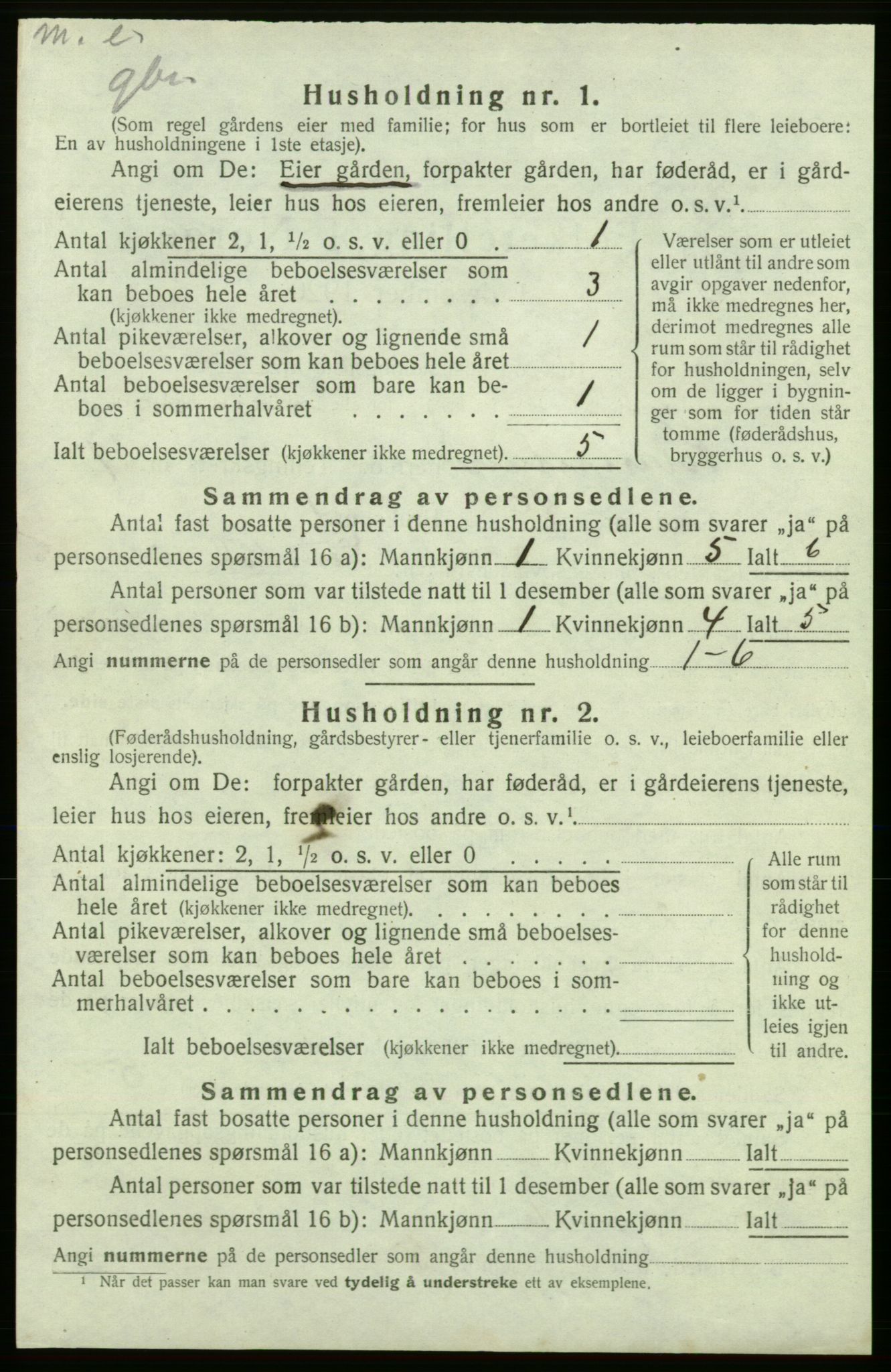 SAB, 1920 census for Kvinnherad, 1920, p. 1055