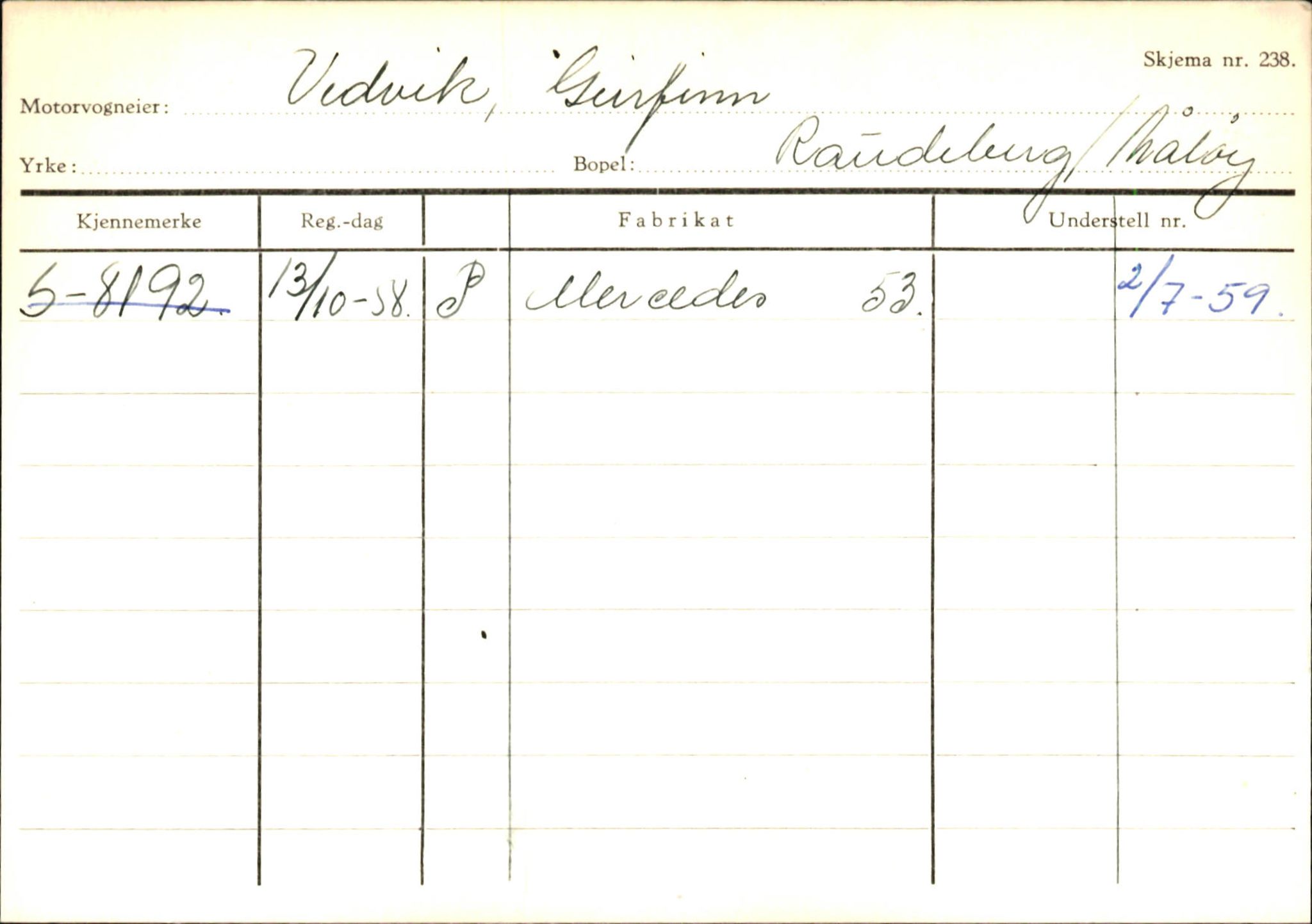 Statens vegvesen, Sogn og Fjordane vegkontor, AV/SAB-A-5301/4/F/L0145: Registerkort Vågsøy S-Å. Årdal I-P, 1945-1975, p. 606