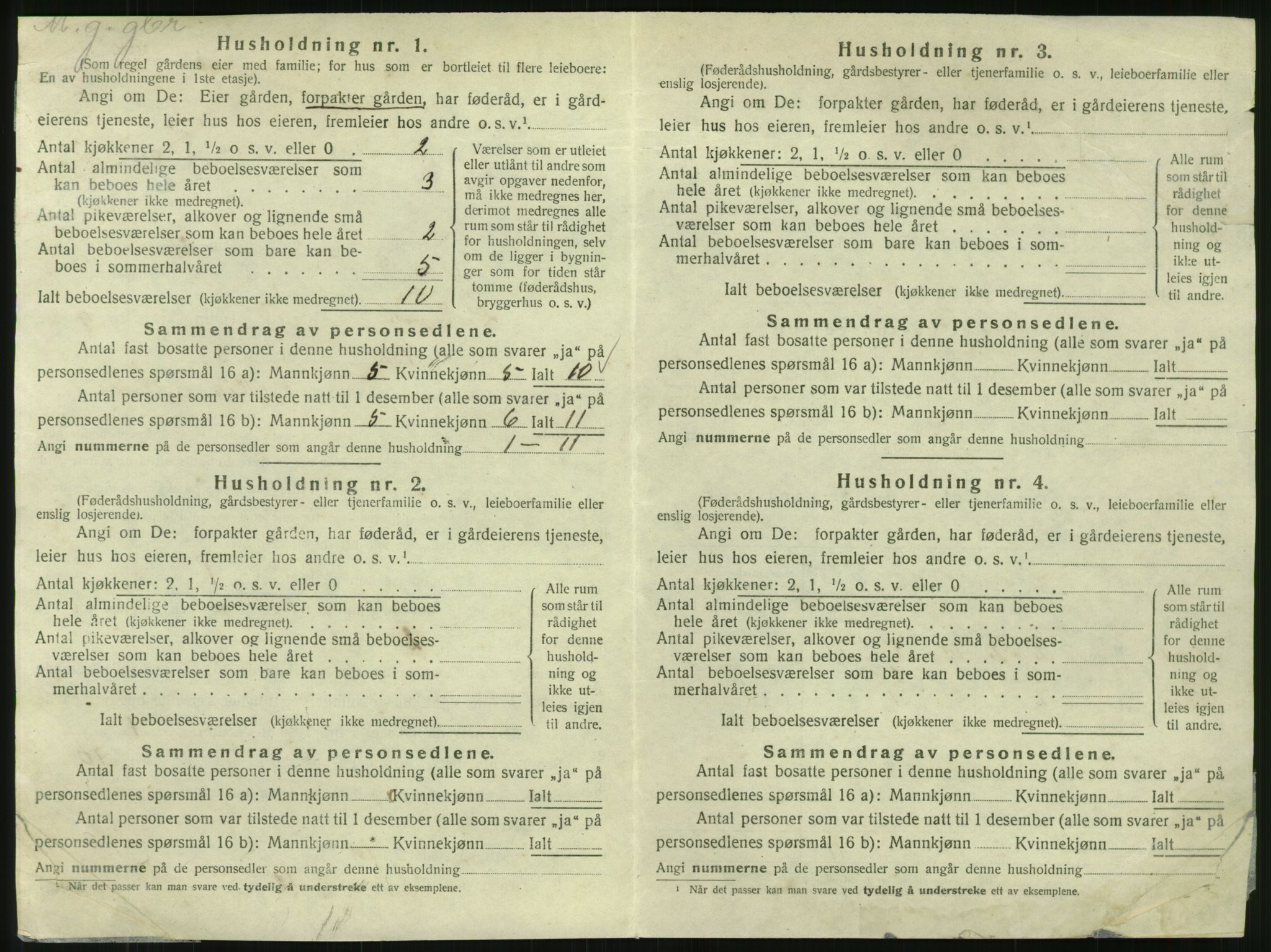 SAT, 1920 census for Leksvik, 1920, p. 1117