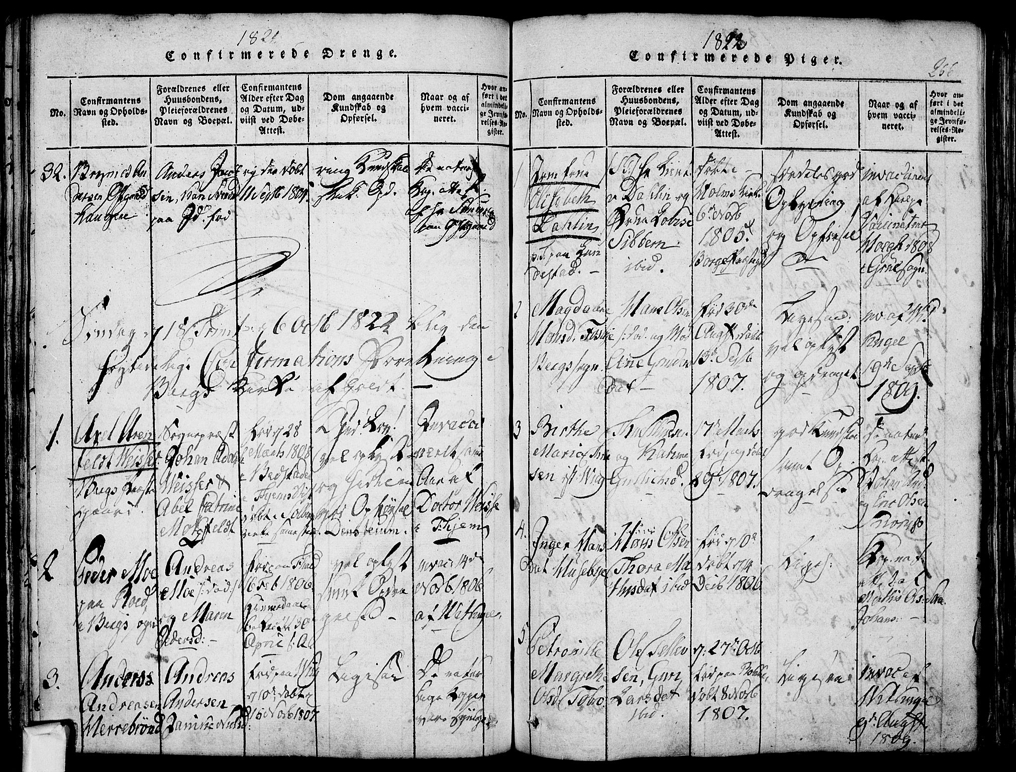 Berg prestekontor Kirkebøker, SAO/A-10902/F/Fa/L0002: Parish register (official) no. I 2, 1815-1831, p. 256