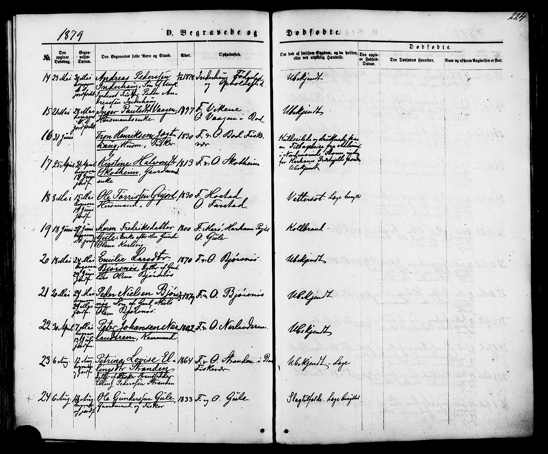 Ministerialprotokoller, klokkerbøker og fødselsregistre - Møre og Romsdal, AV/SAT-A-1454/566/L0768: Parish register (official) no. 566A07, 1869-1881, p. 224