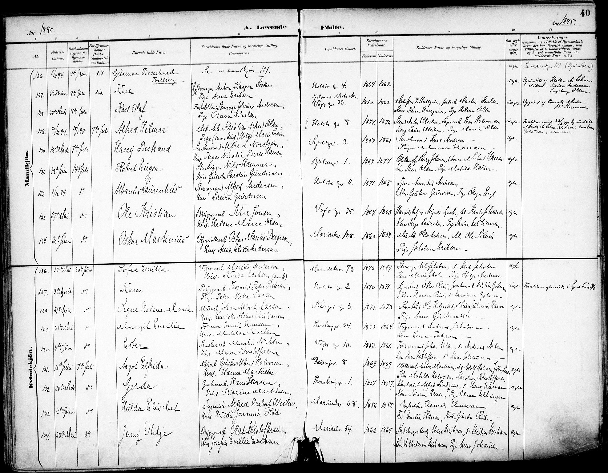 Sagene prestekontor Kirkebøker, AV/SAO-A-10796/F/L0004: Parish register (official) no. 4, 1894-1904, p. 40