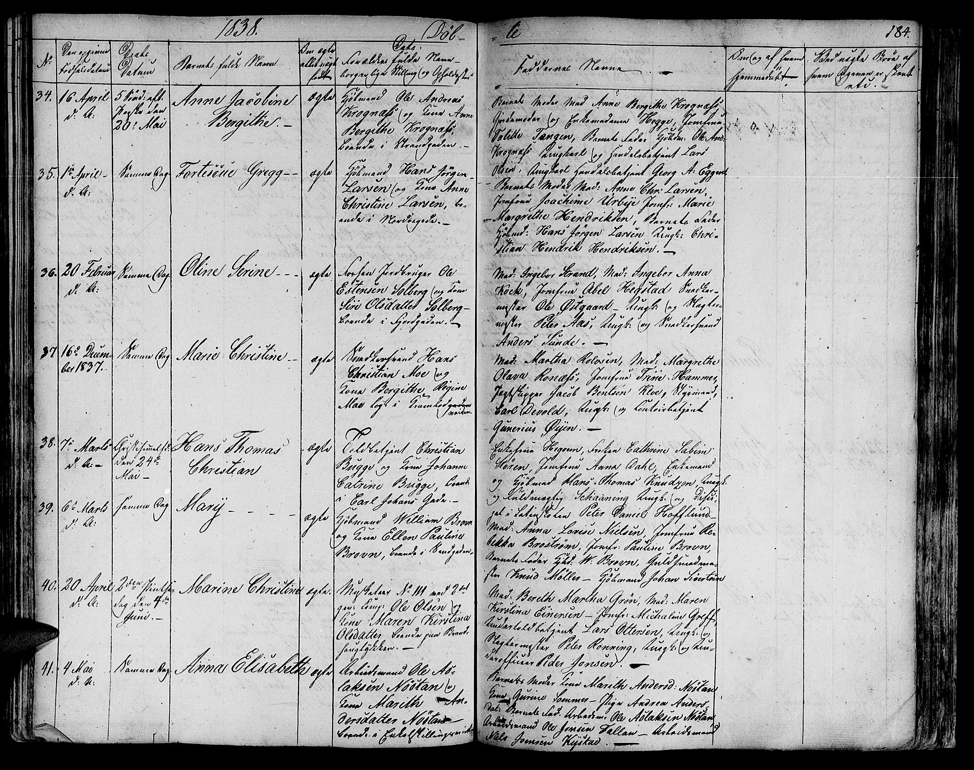 Ministerialprotokoller, klokkerbøker og fødselsregistre - Sør-Trøndelag, AV/SAT-A-1456/602/L0108: Parish register (official) no. 602A06, 1821-1839, p. 184