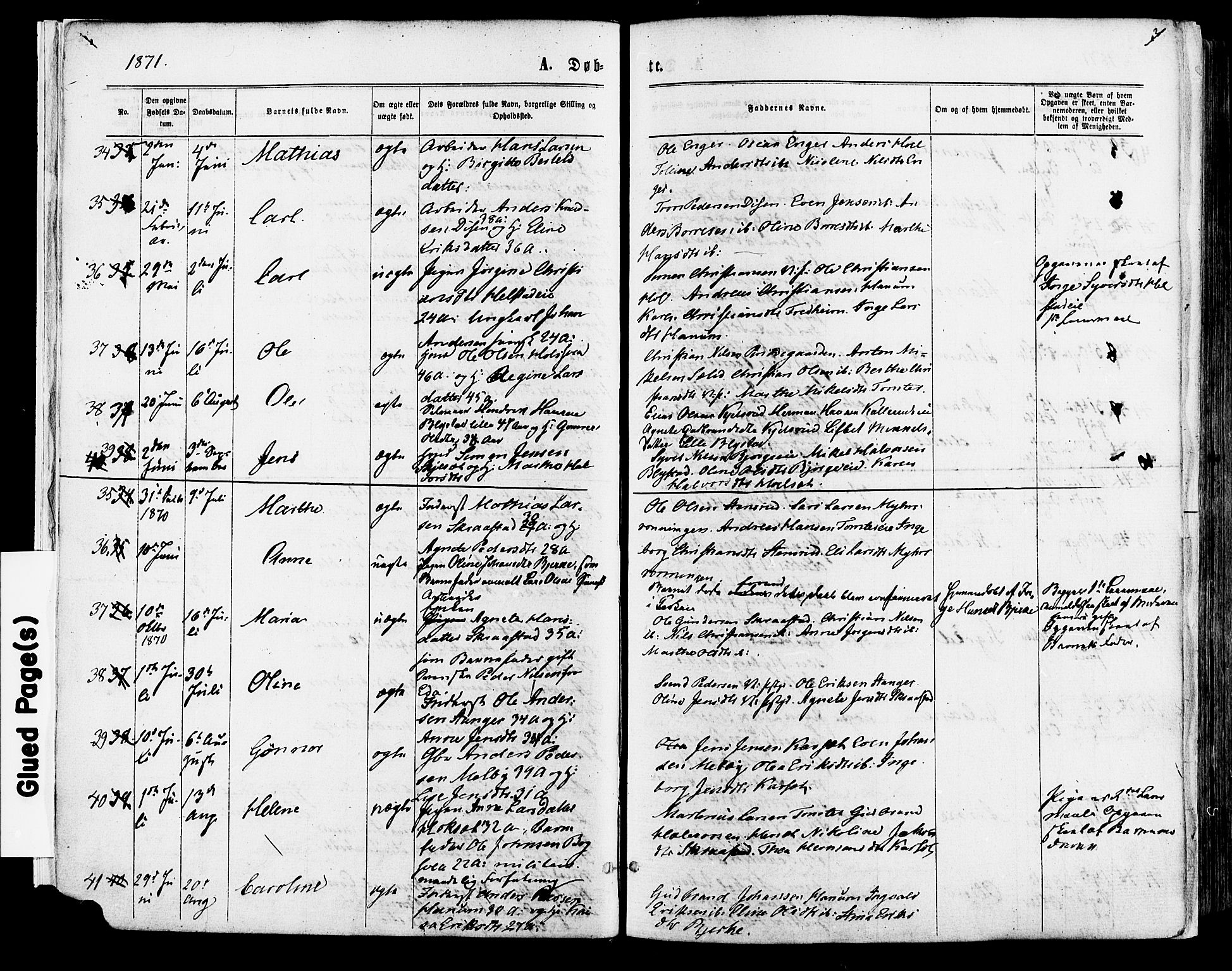 Vang prestekontor, Hedmark, AV/SAH-PREST-008/H/Ha/Haa/L0015: Parish register (official) no. 15, 1871-1885, p. 7