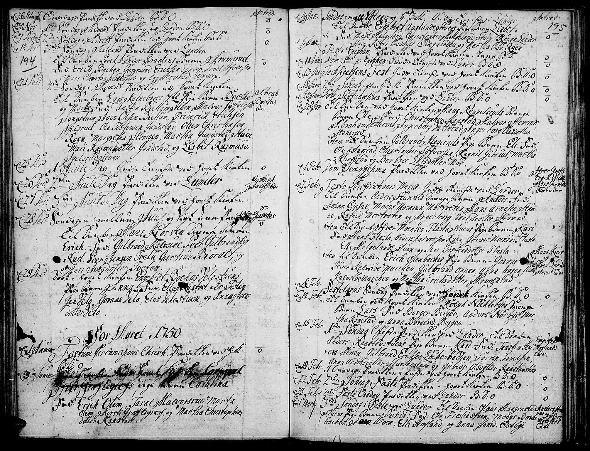 Jevnaker prestekontor, AV/SAH-PREST-116/H/Ha/Haa/L0002: Parish register (official) no. 2, 1725-1751, p. 194-195